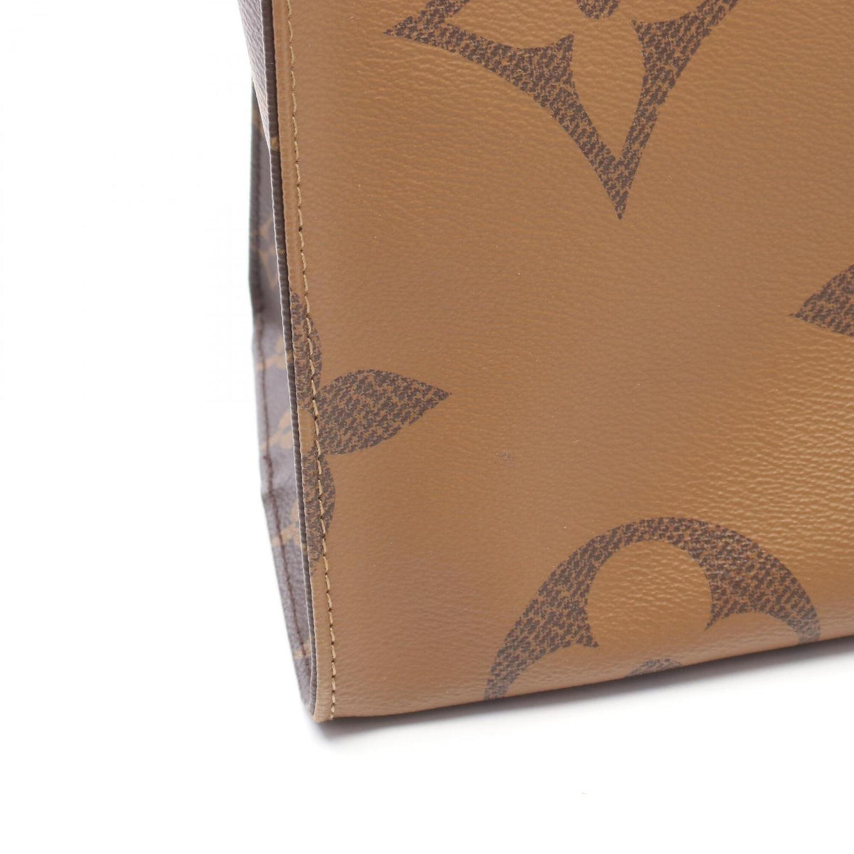 Louis Vuitton Beige Brown Monogram Coated Canvas Handbag Tote Bag (Pre-Owned)