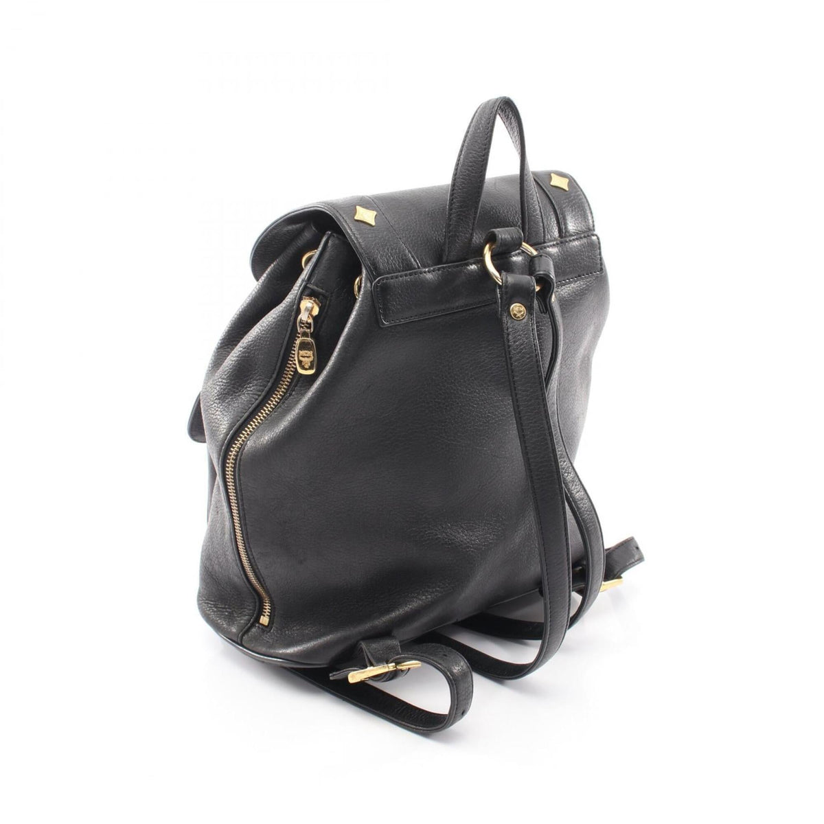 Mcm Black Leather Backpack Handbag (Pre-Owned)
