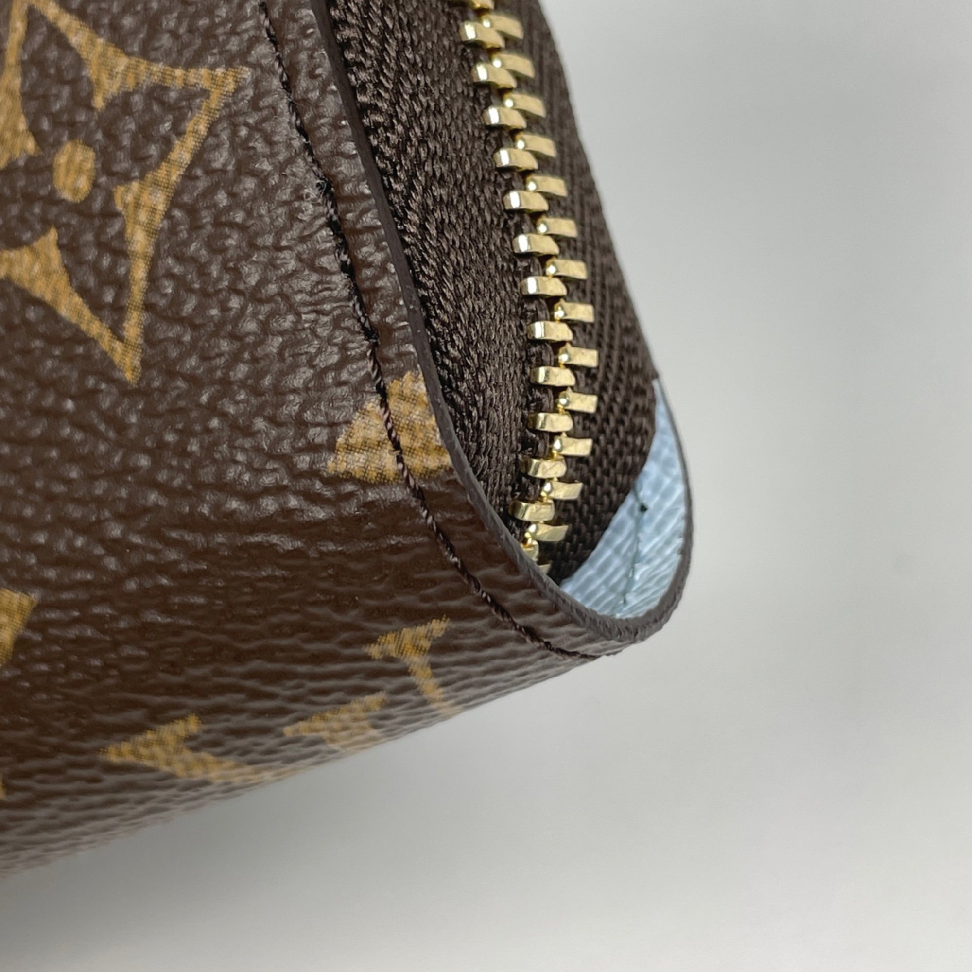 Louis Vuitton Brown Monogram Sky Blue Monogram Long Wallet (Bi-Fold) (Pre-Owned)