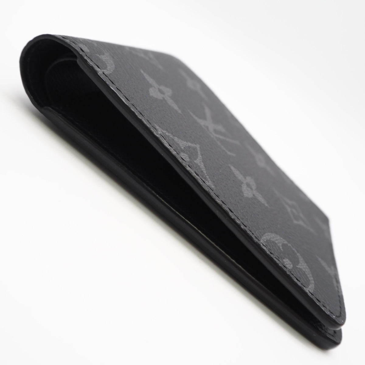Louis Vuitton Black Gray Coated Canvas Leather Wallet (Bi-Fold) (Pre-Owned)