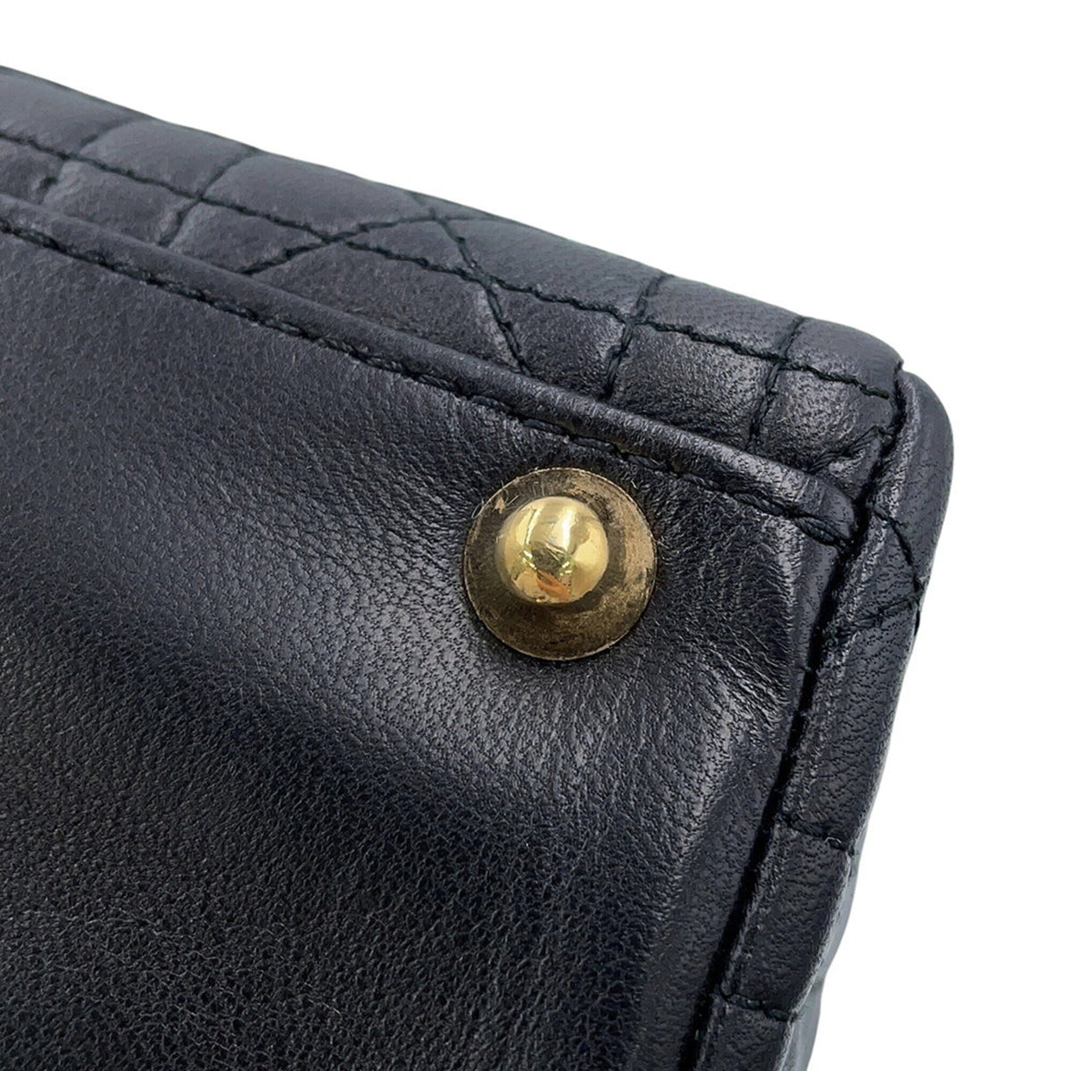 Christian Dior Lady Dior Black Leather Handbag (Pre-Owned)