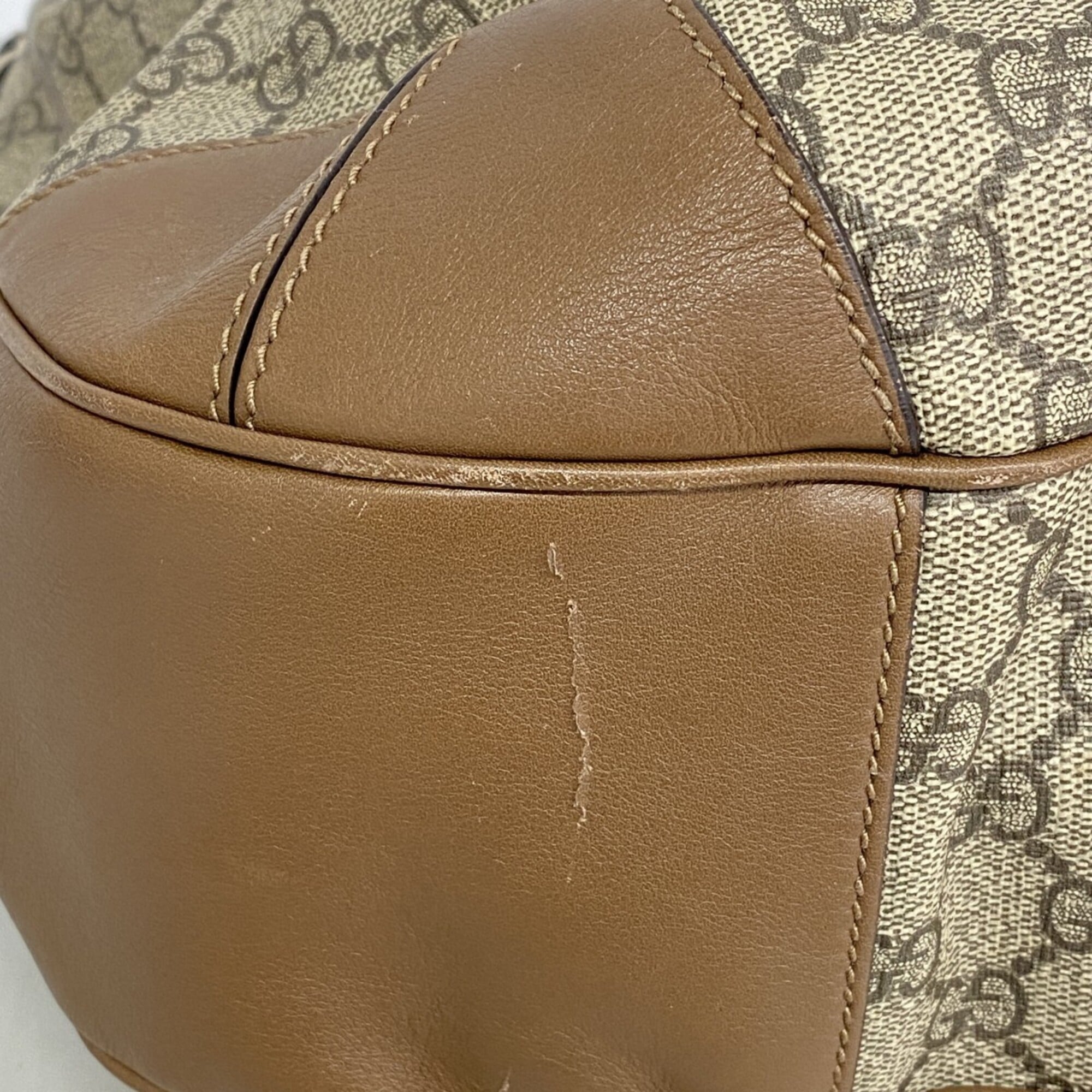 Gucci Beige Brown Pvc Shoulder Bag (Pre-Owned)