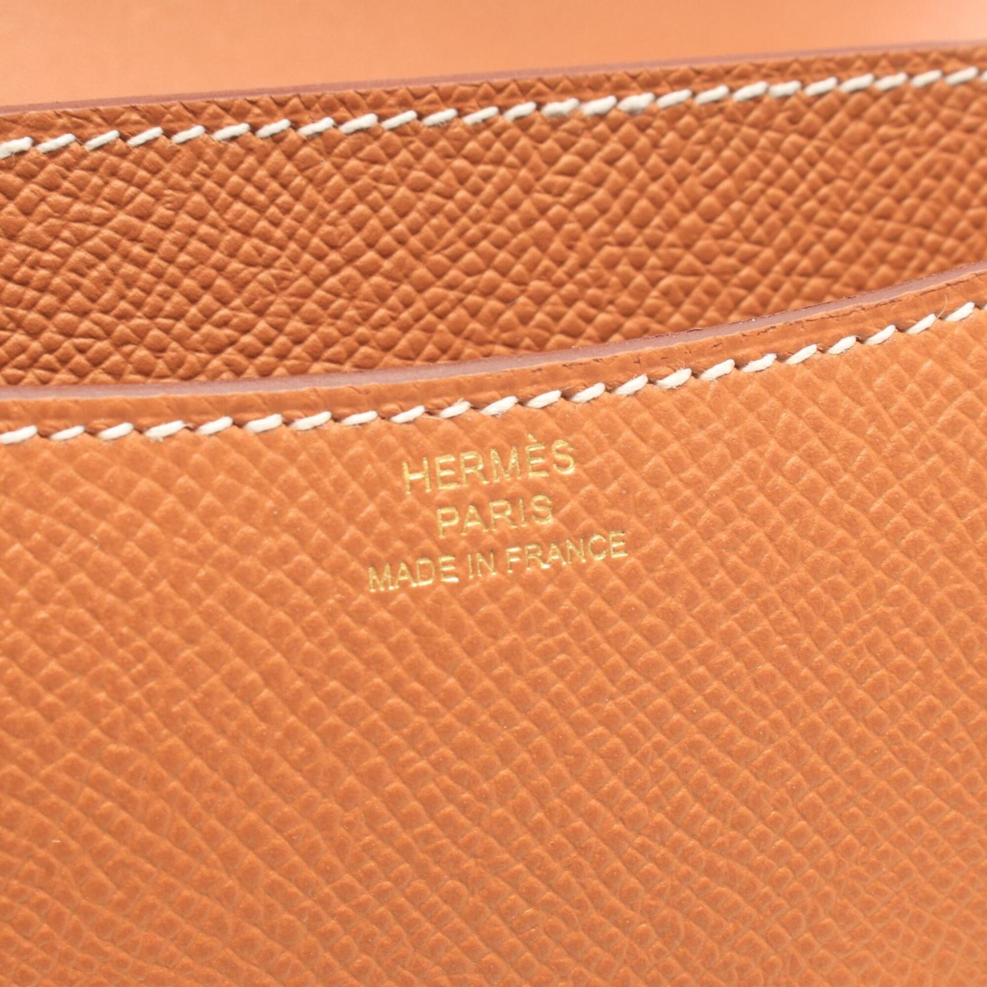 Hermes Brown Epsom Leather Handbag Shoulder Bag (Pre-Owned)