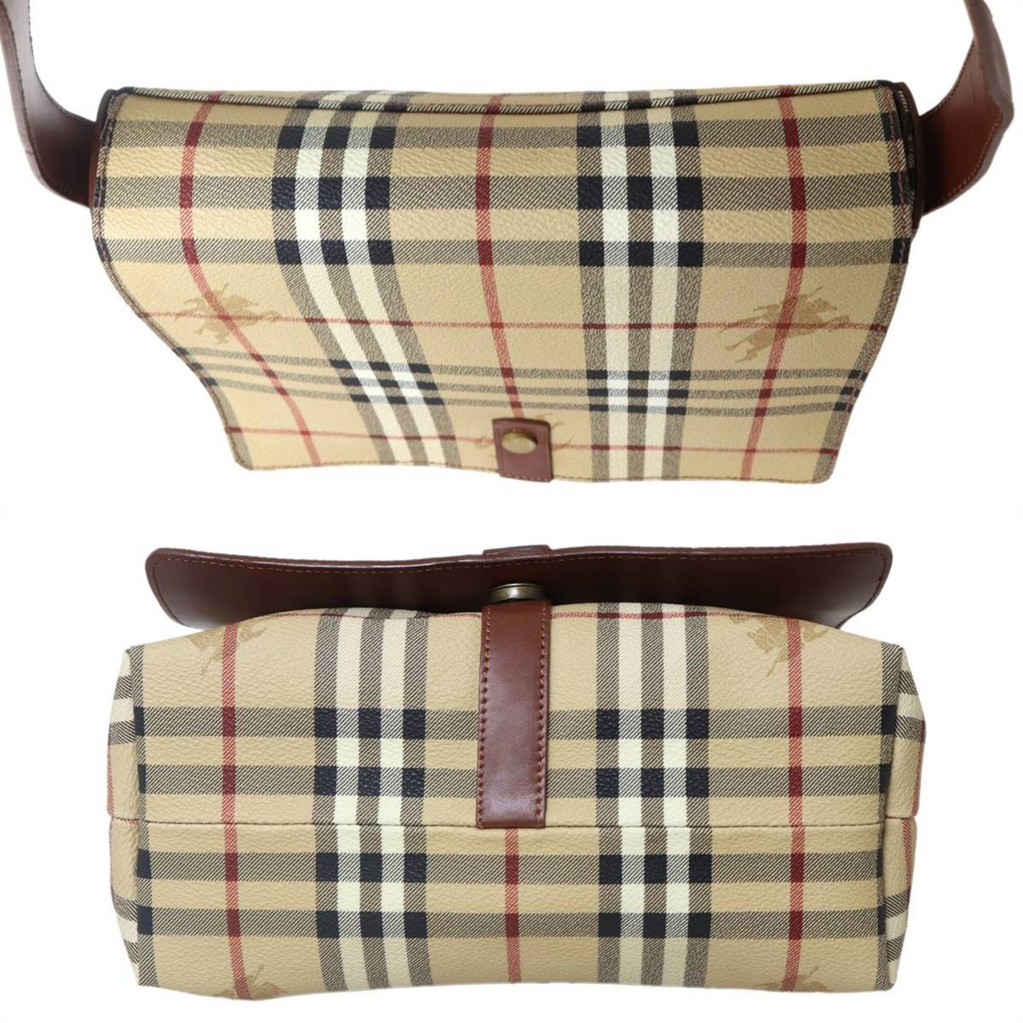 Burberry Beige Multi-Color Pvc Messenger Bag (Pre-Owned)