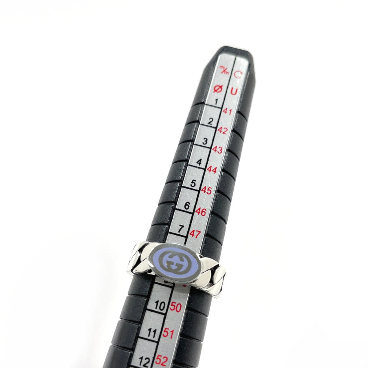 Gucci Silver Light Purple Enamel Silver 925 Band Ring (Pre-Owned)