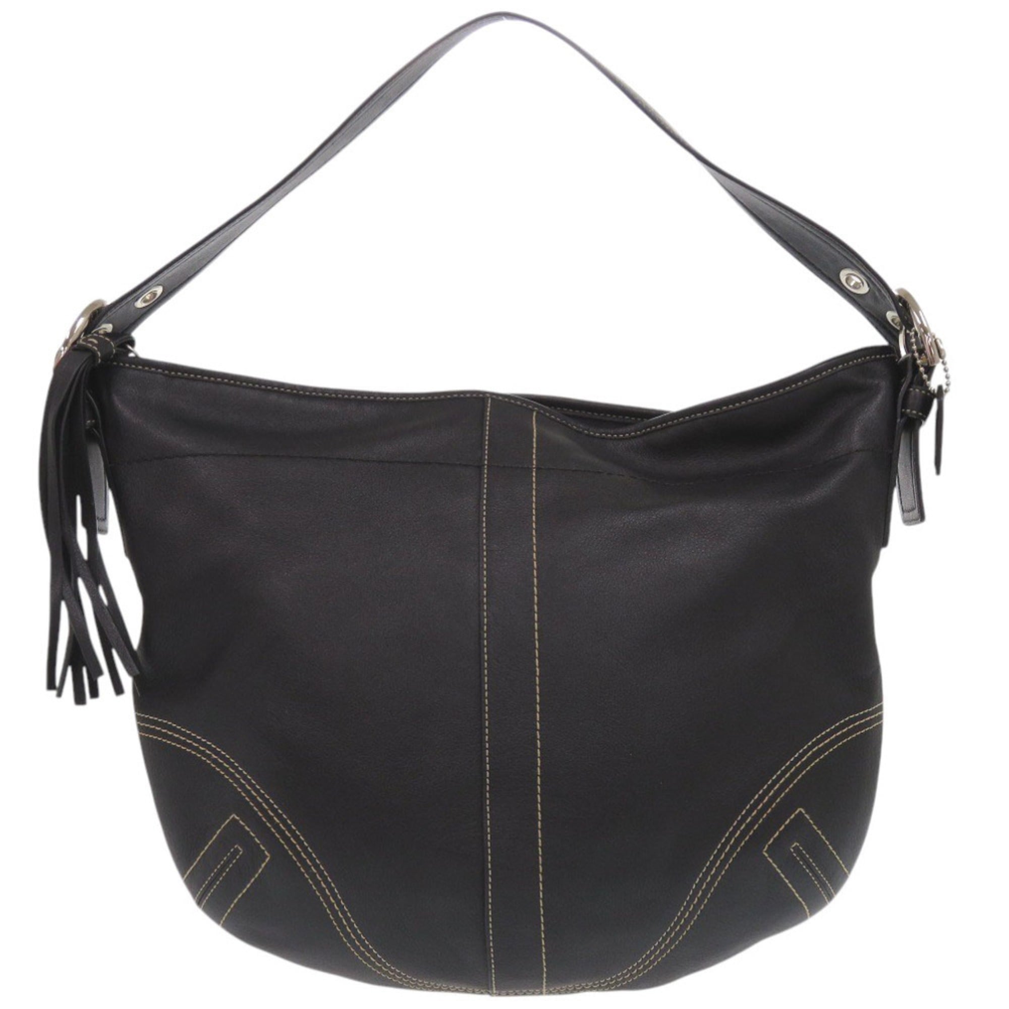 Coach Black Leather Shoulder Bag (Pre-Owned)