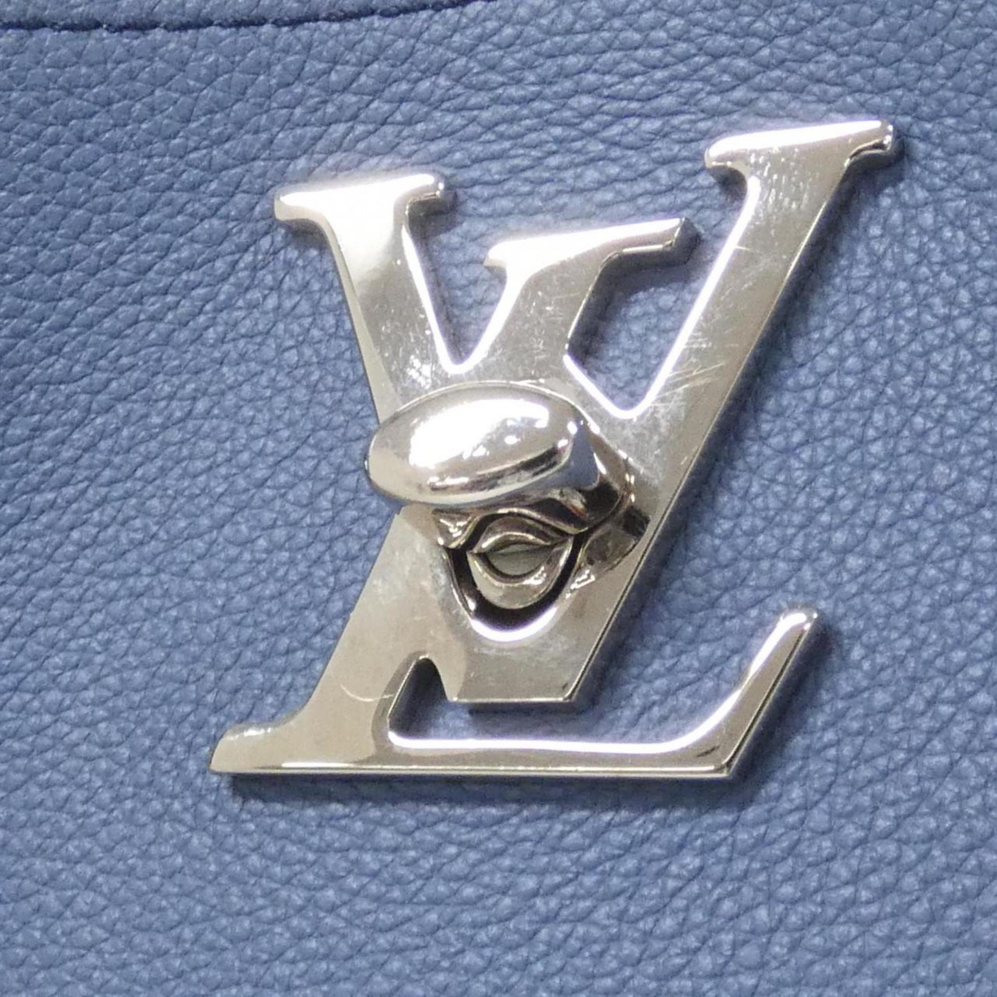 Louis Vuitton Blue Jean Leather Shoulder Bag (Pre-Owned)