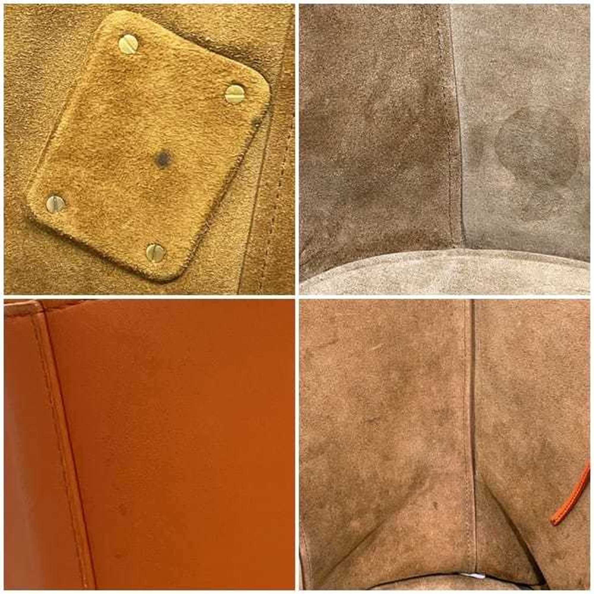 Bottega Veneta Orange Leather Basket Tote Bag (Pre-Owned)