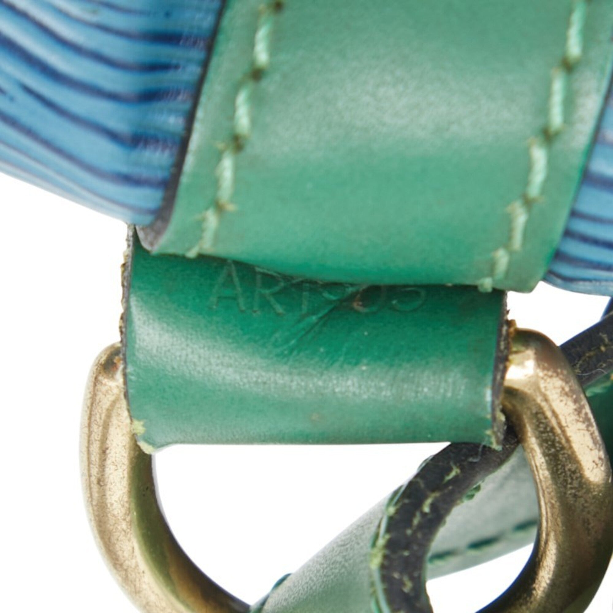 Louis Vuitton Borneo Green Castilian Red Toledo Blue Leather Shoulder Bag (Pre-Owned)