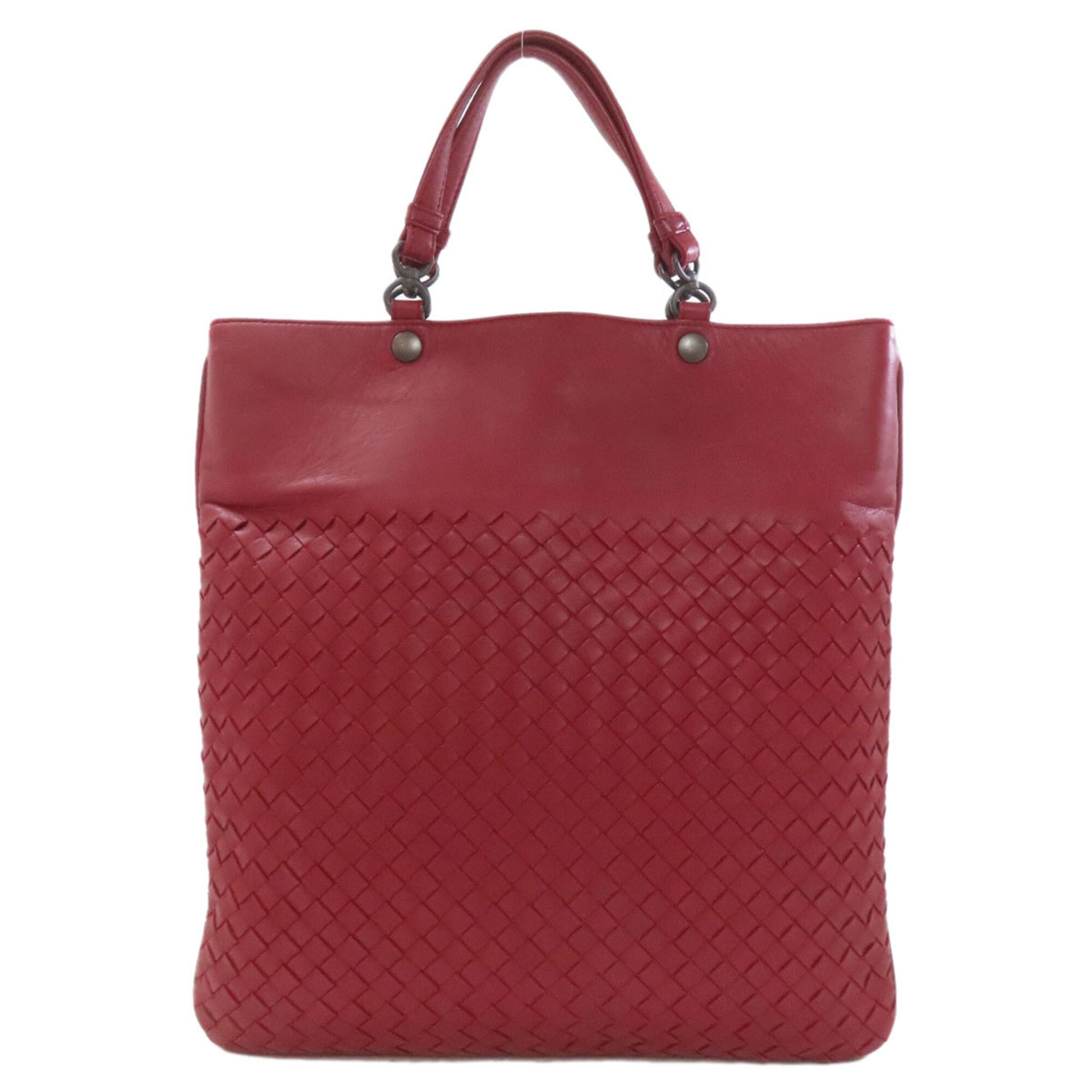 Bottega Veneta Red Color Leather Tote Bag (Pre-Owned)