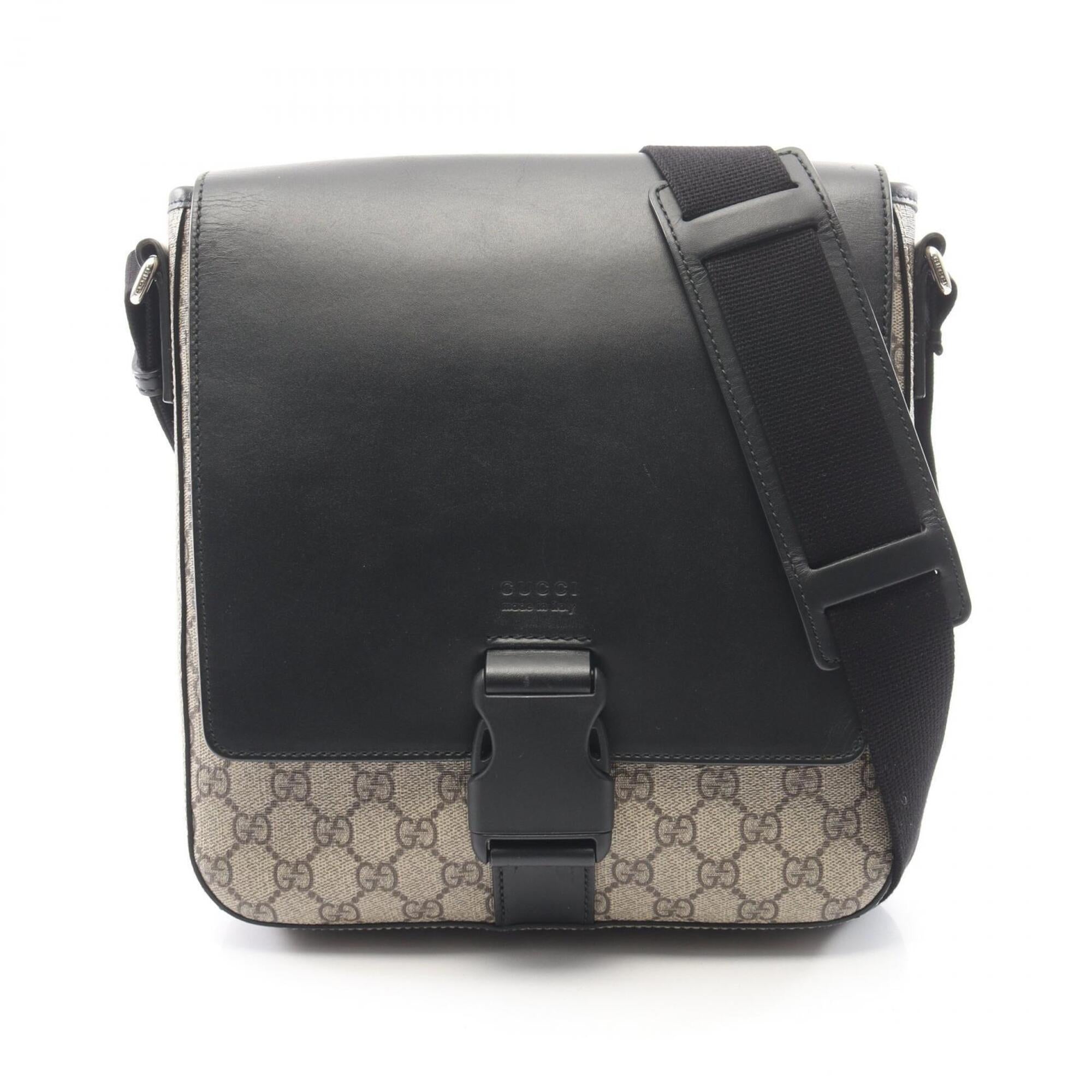 Gucci Beige Black Pvc Leather Handbag Shoulder Bag (Pre-Owned)