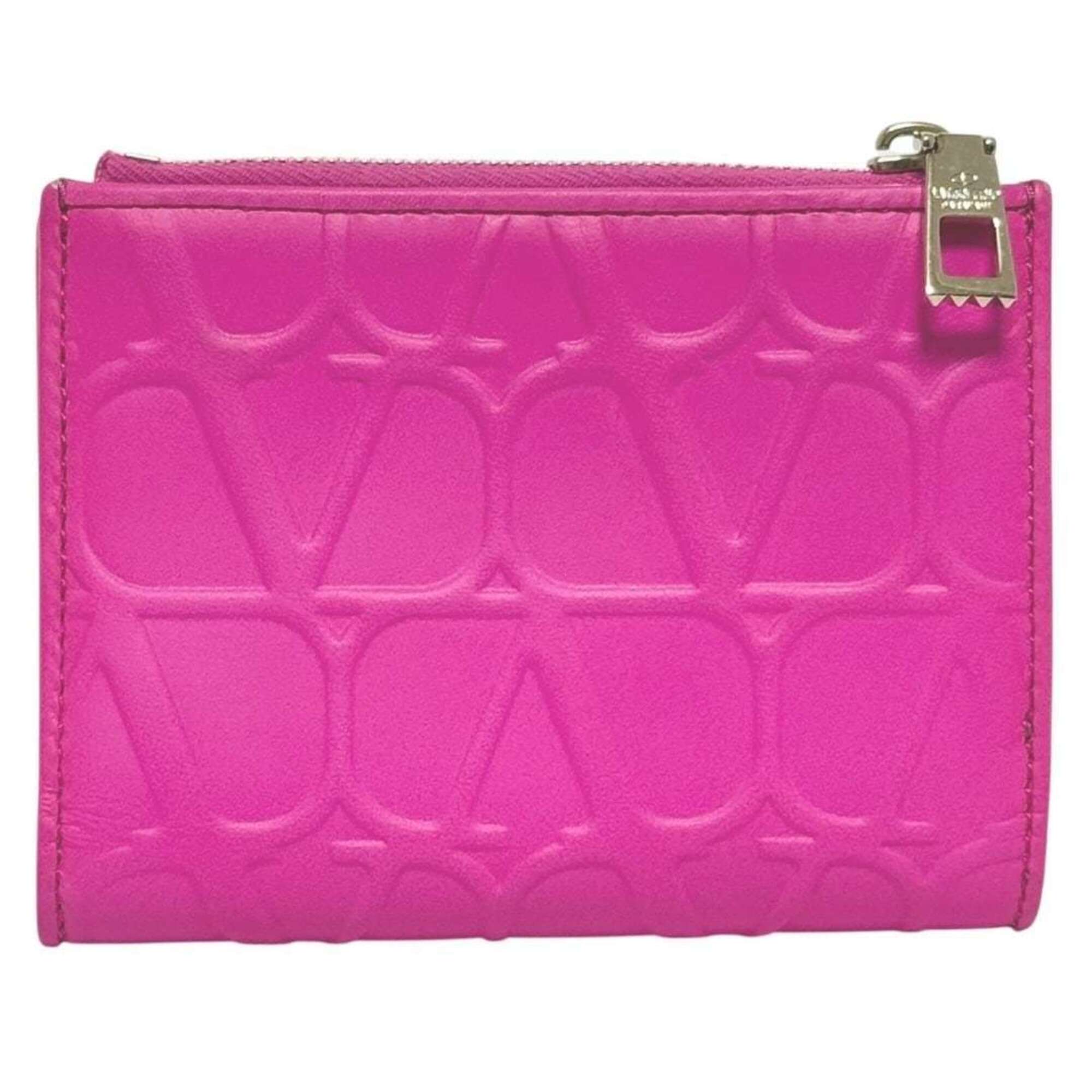 Valentino Pink Leather Coin Purse/Coin Case (Pre-Owned)