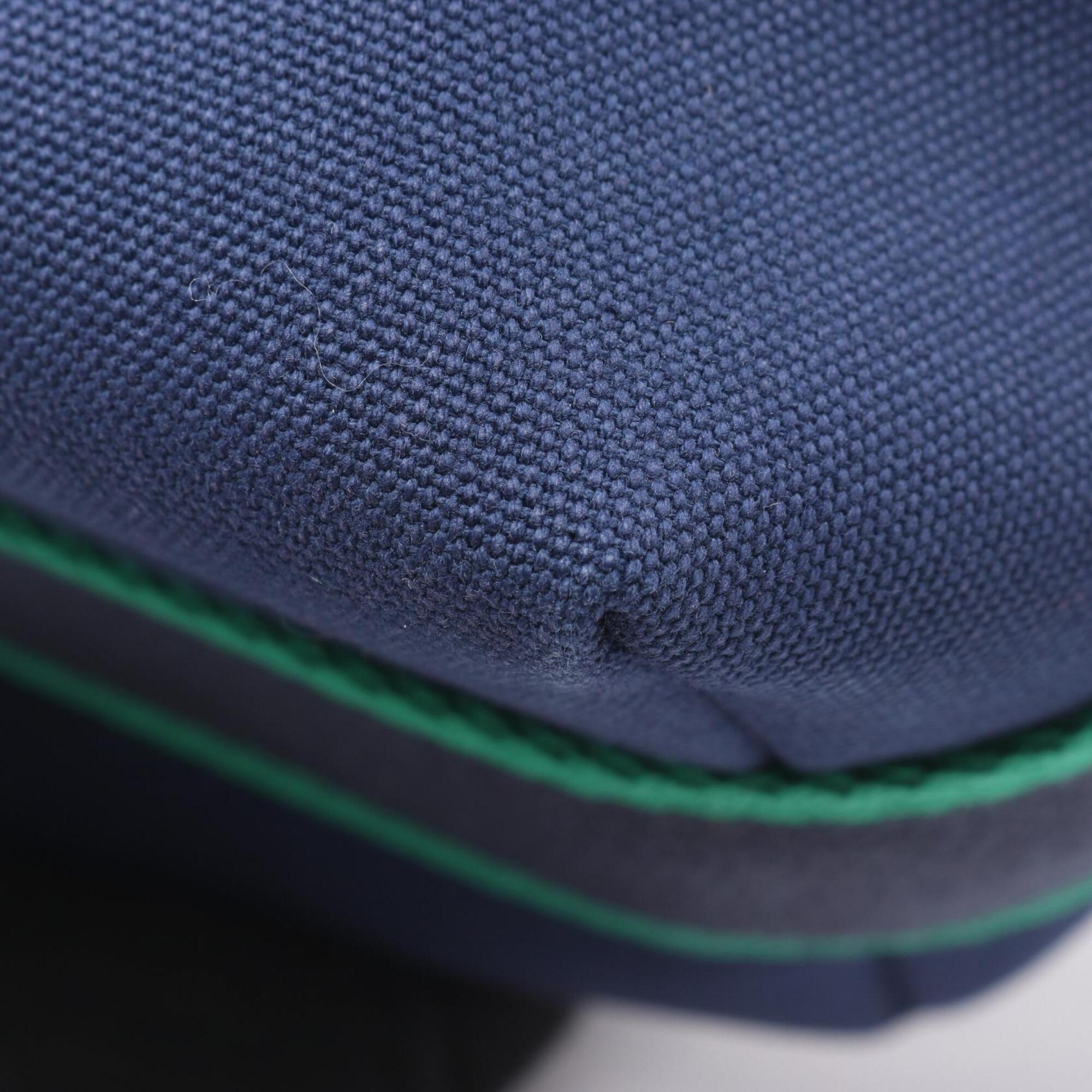 Hermes Green Navy Canvas Handbag (Pre-Owned)