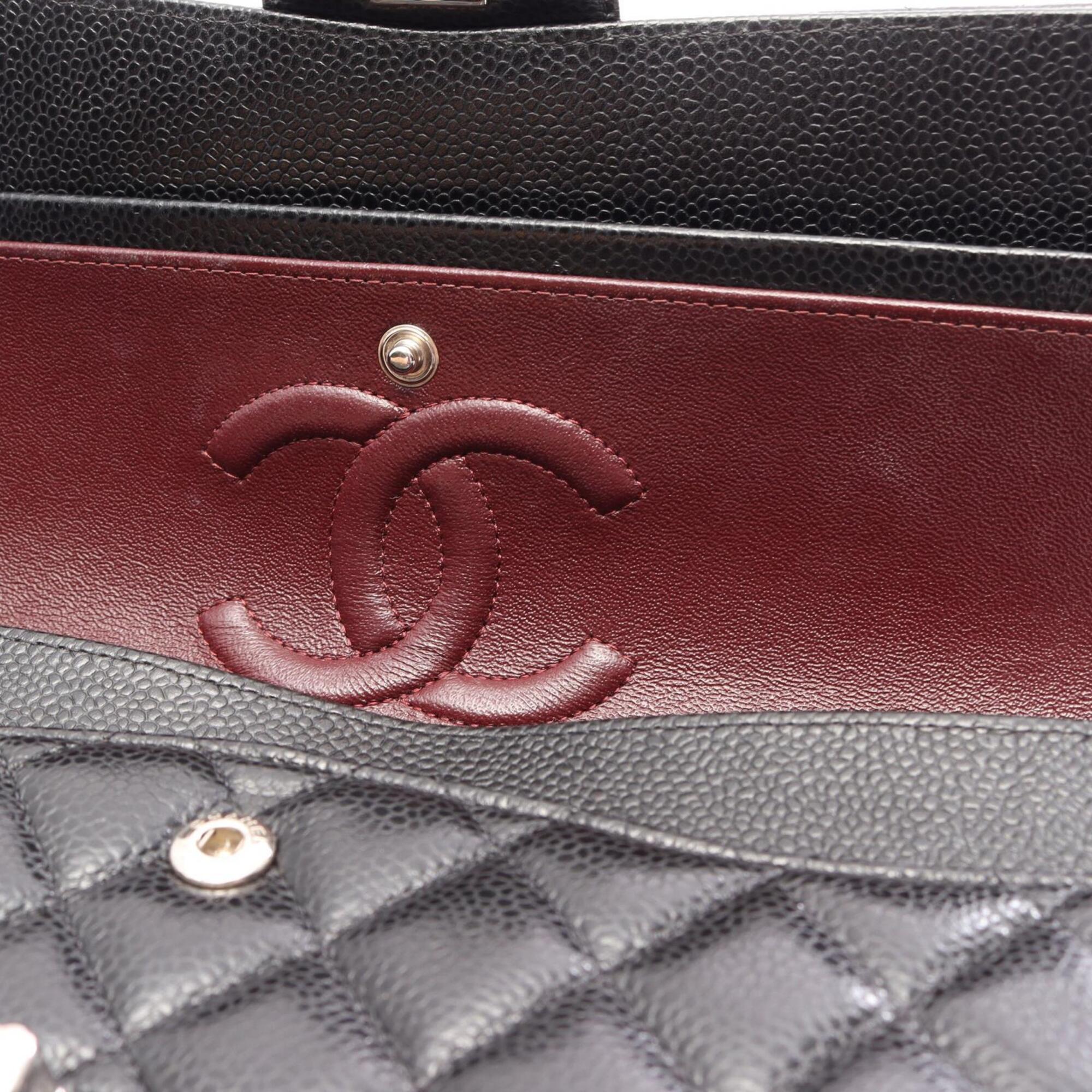 Chanel Black Grained Calfskin Handbag Shoulder Bag (Pre-Owned)