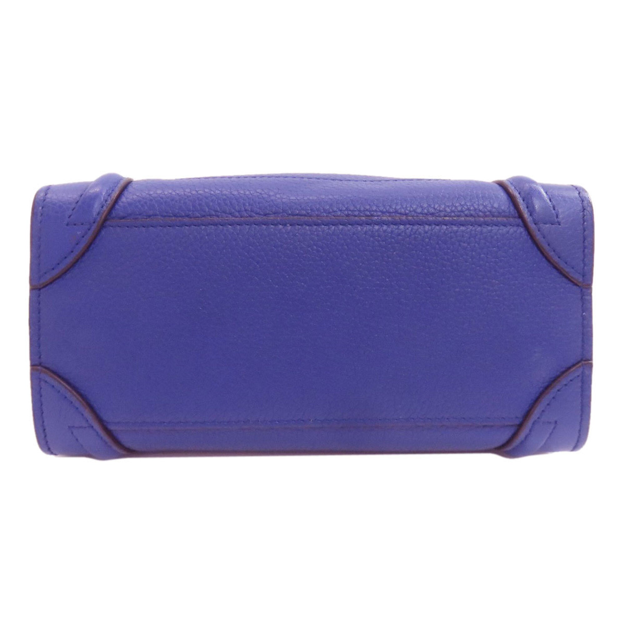Celine Luggage Blue Leather Handbag (Pre-Owned)