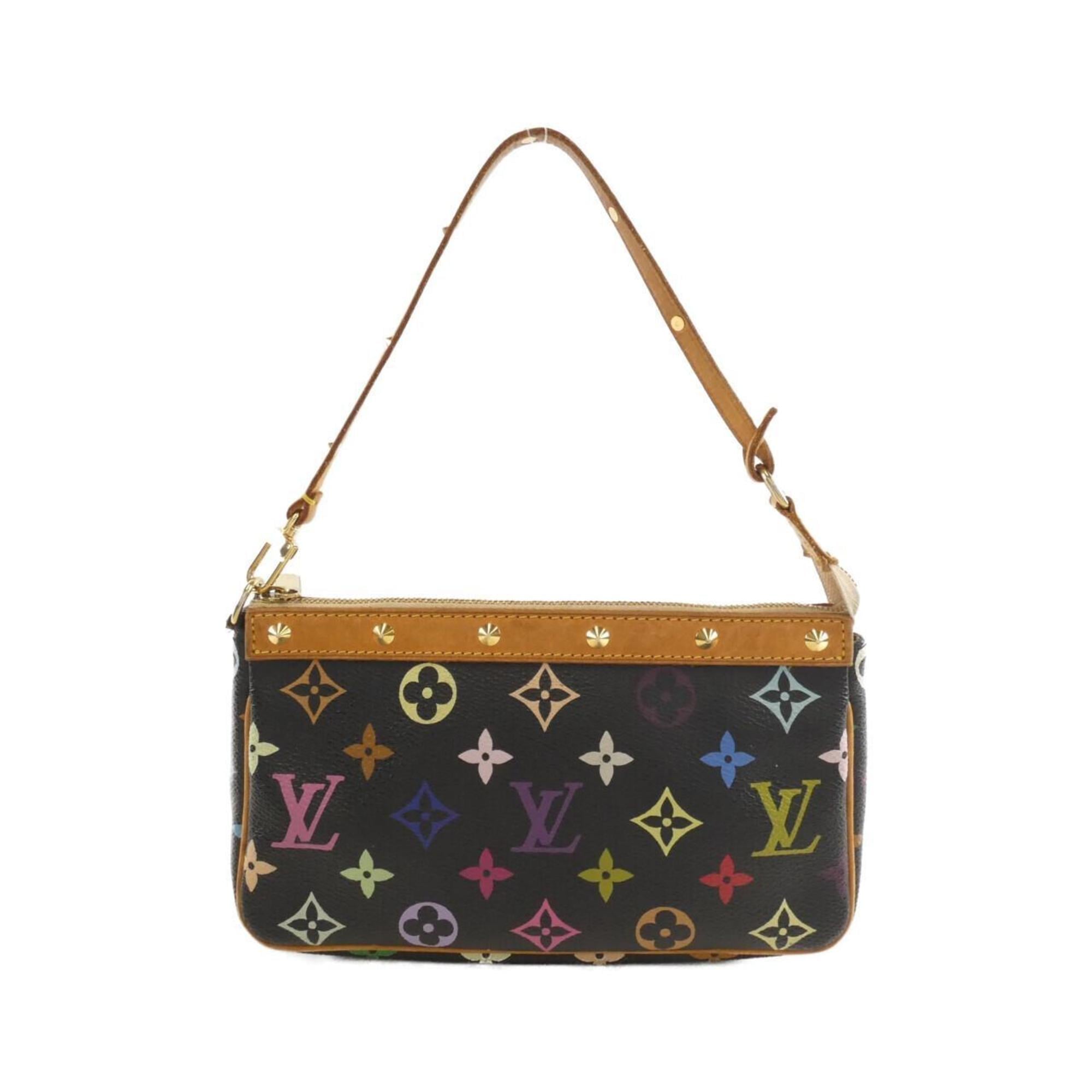 Louis Vuitton Black Multi-Color Coated Canvas Pochette Pouch (Pre-Owned)