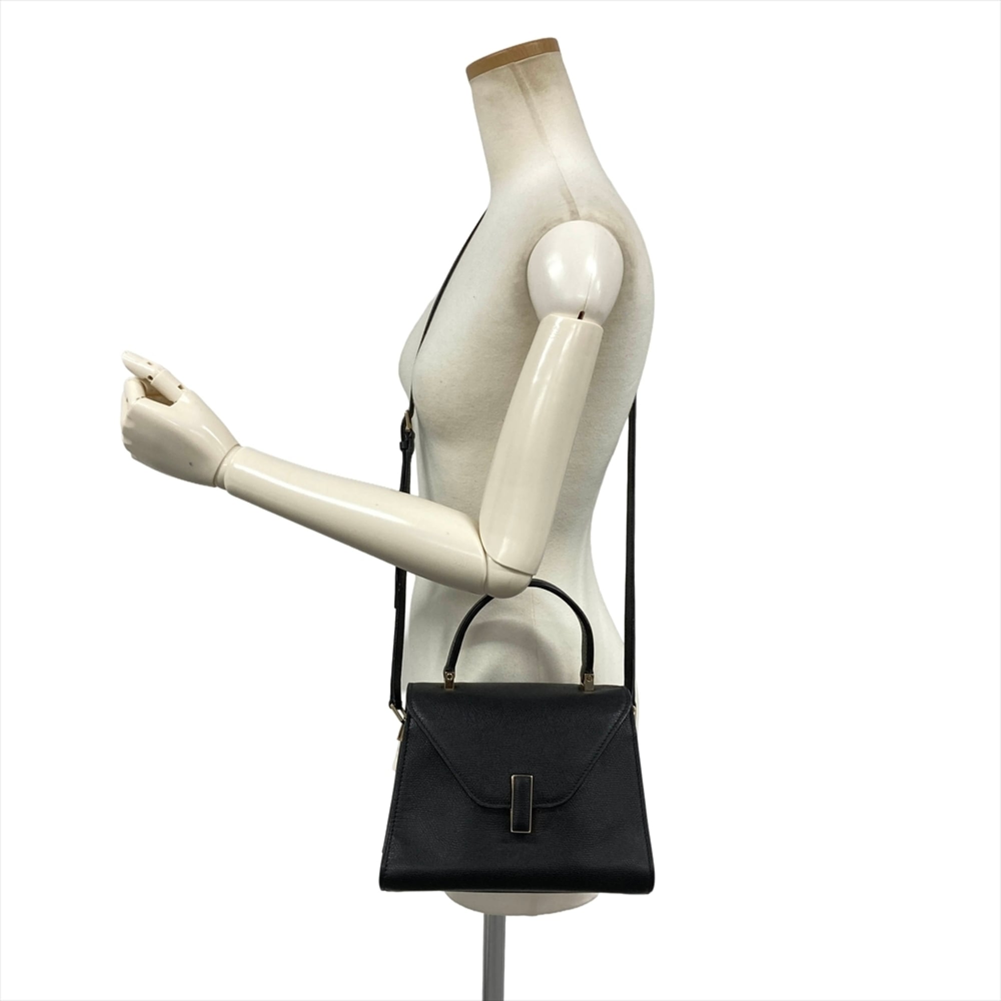 Valextra Black Leather Shoulder Bag (Pre-Owned)