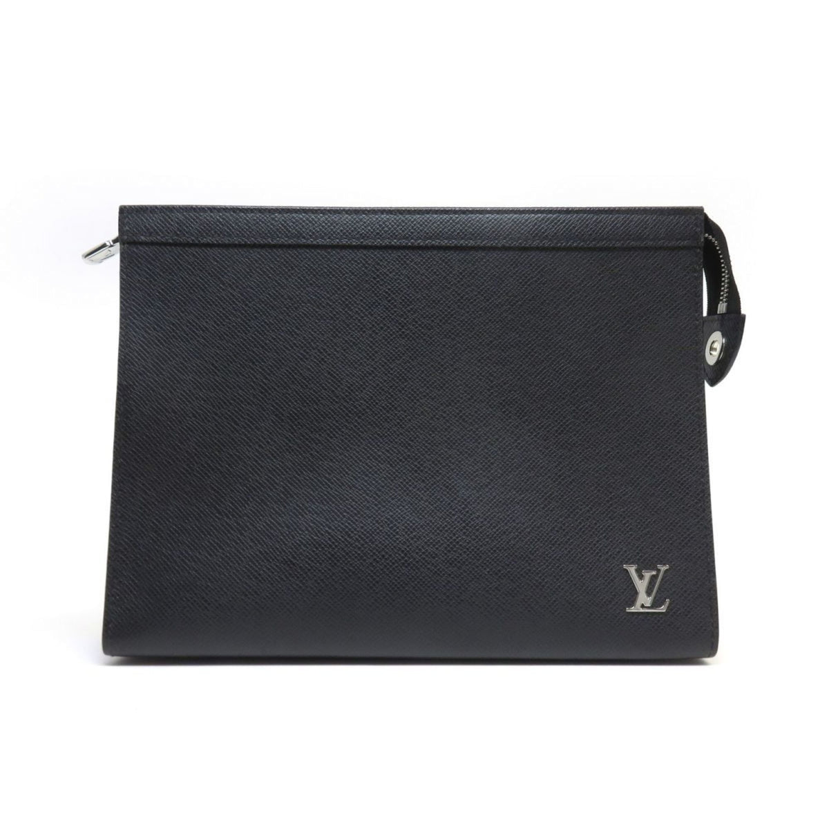 Louis Vuitton Black Taiga Leather Clutch Bag Pochette (Pre-Owned)