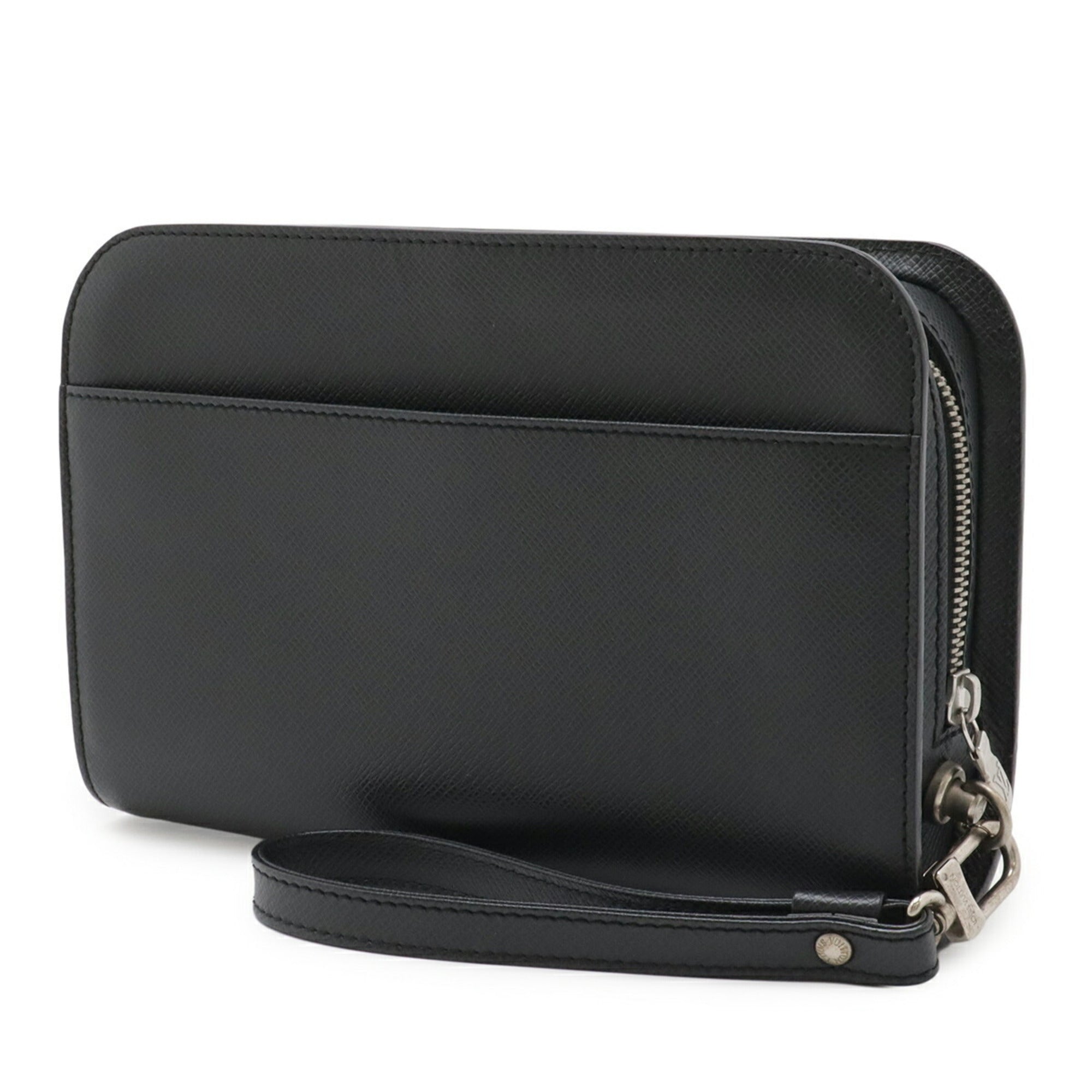 Louis Vuitton Ardoise Black Taiga Leather Clutch Bag Handbag (Pre-Owned)
