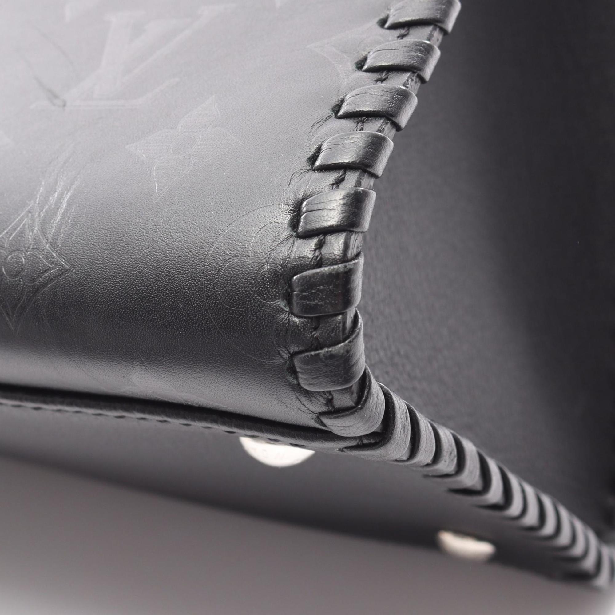 Louis Vuitton Black Leather Tote Bag (Pre-Owned)