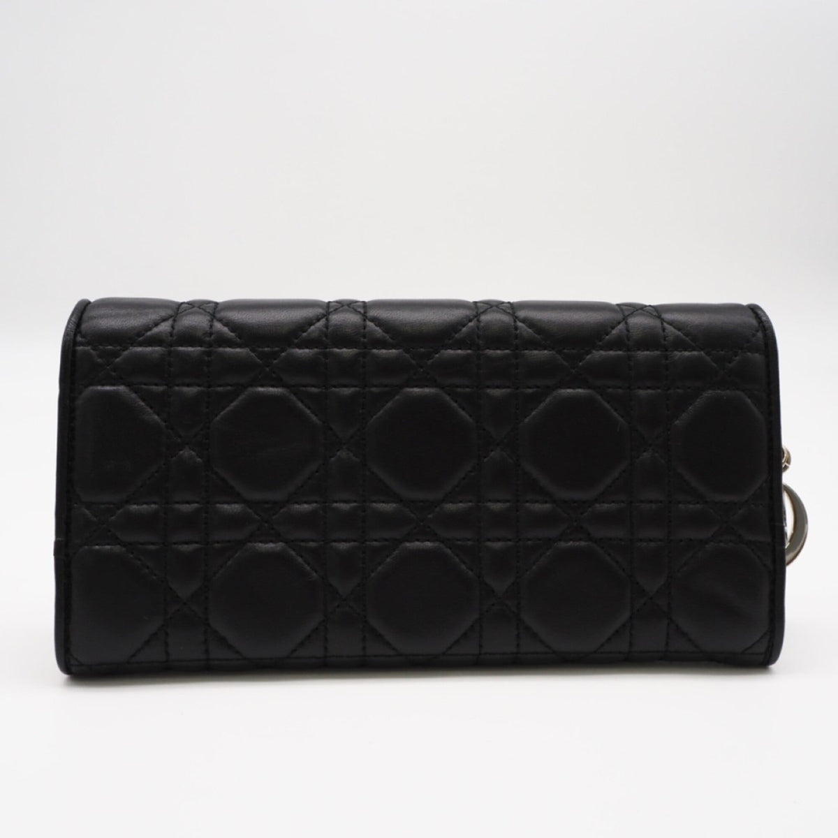 Christian Dior Black Leather Chain/Shoulder Wallet (Pre-Owned)