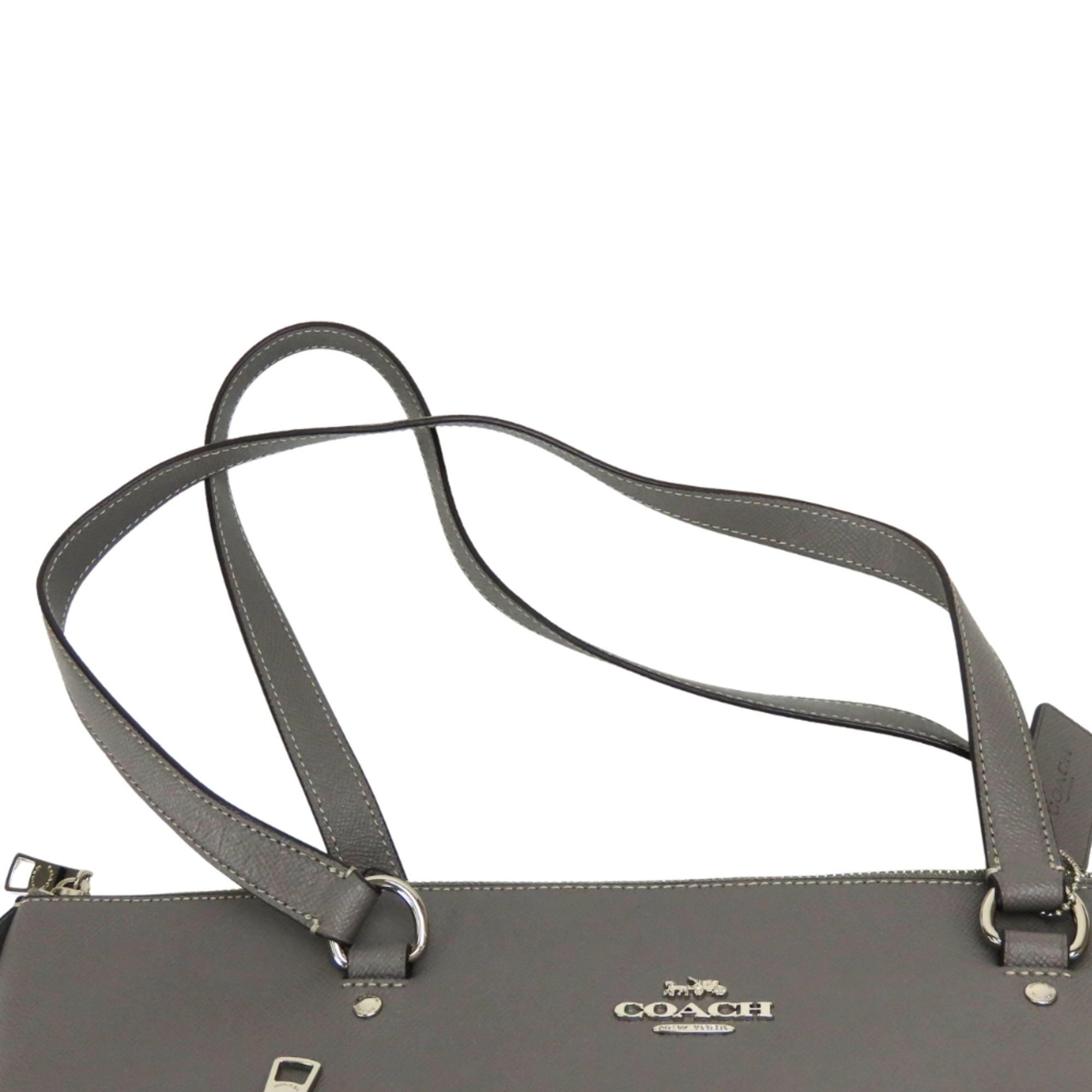 Coach Gray Leather Tote Bag (Pre-Owned)