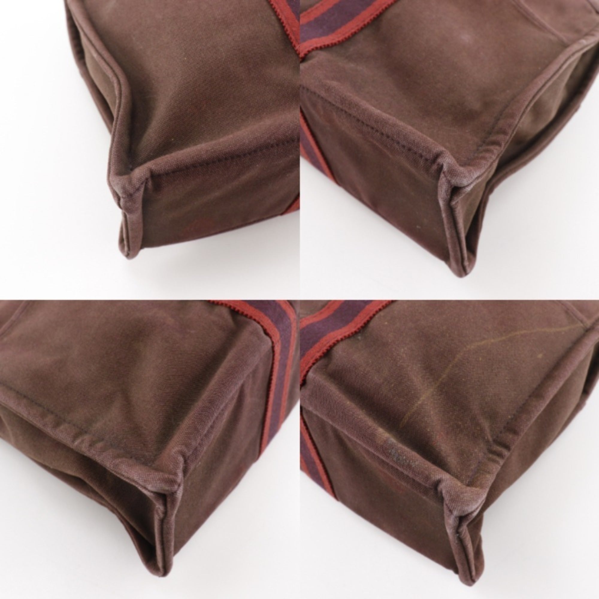 Hermes Brown Cotton Canvas Handbag (Pre-Owned)