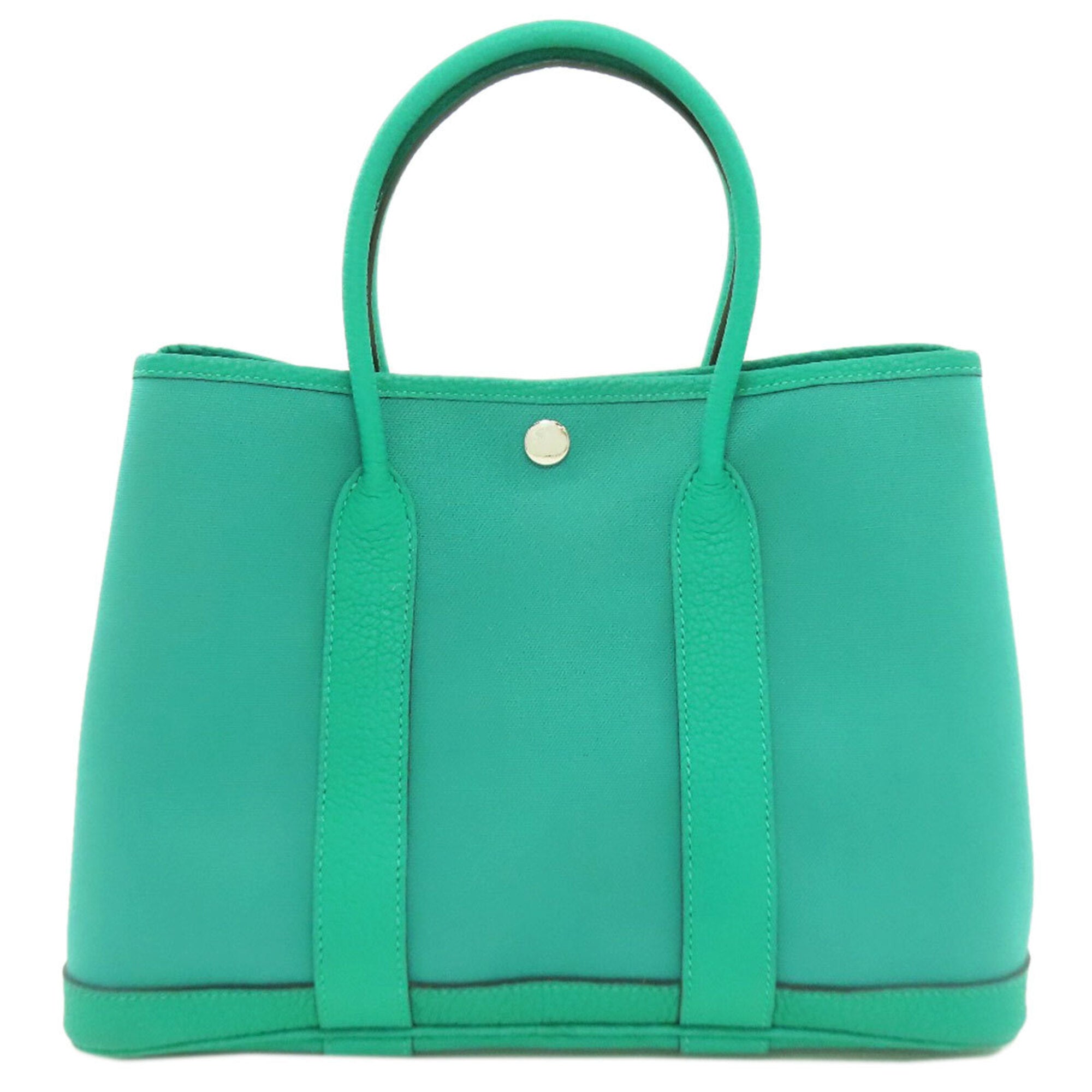 Hermes Garden Green Toile Officier Handbag (Pre-Owned)