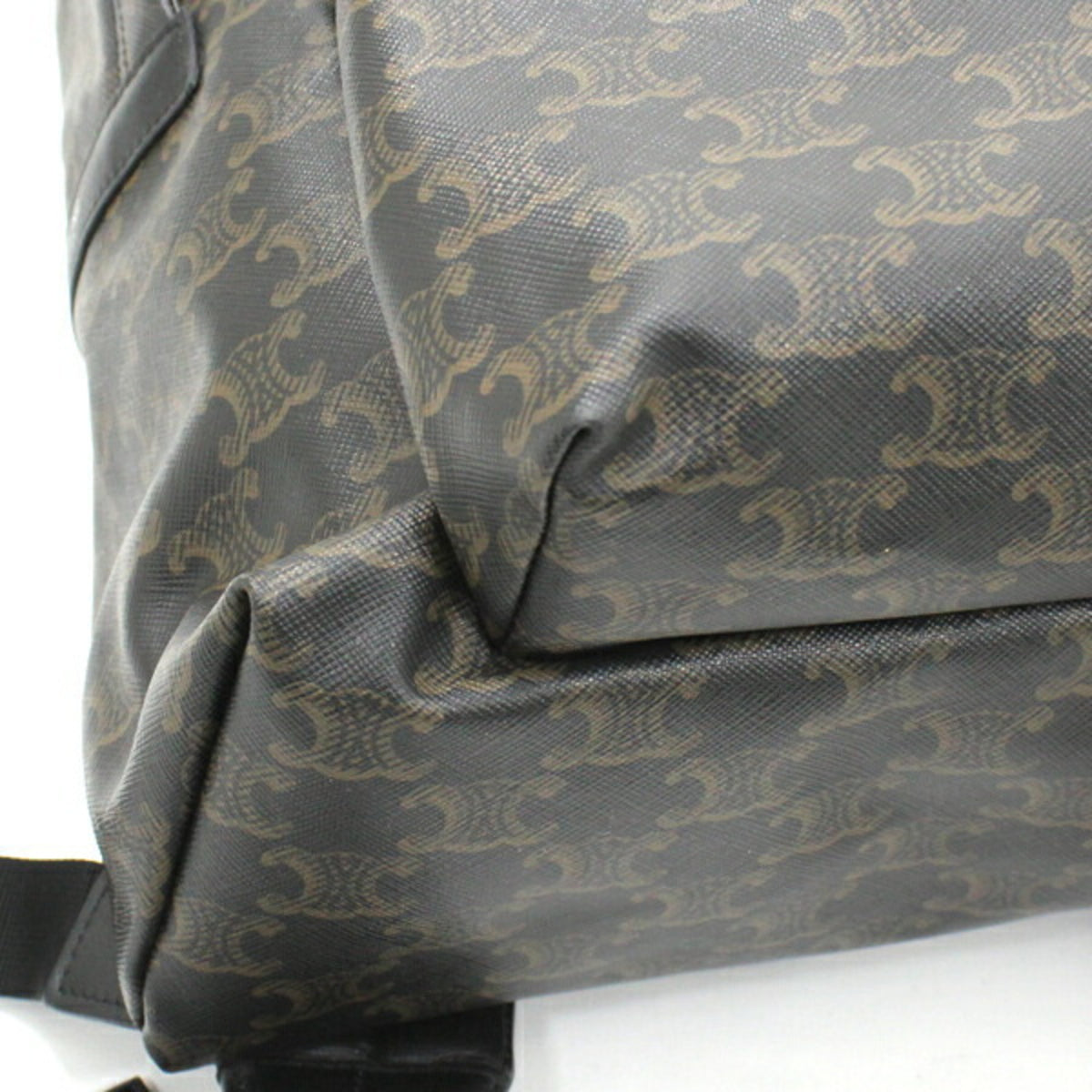 Celine Black Brown Canvas Leather Backpack (Pre-Owned)