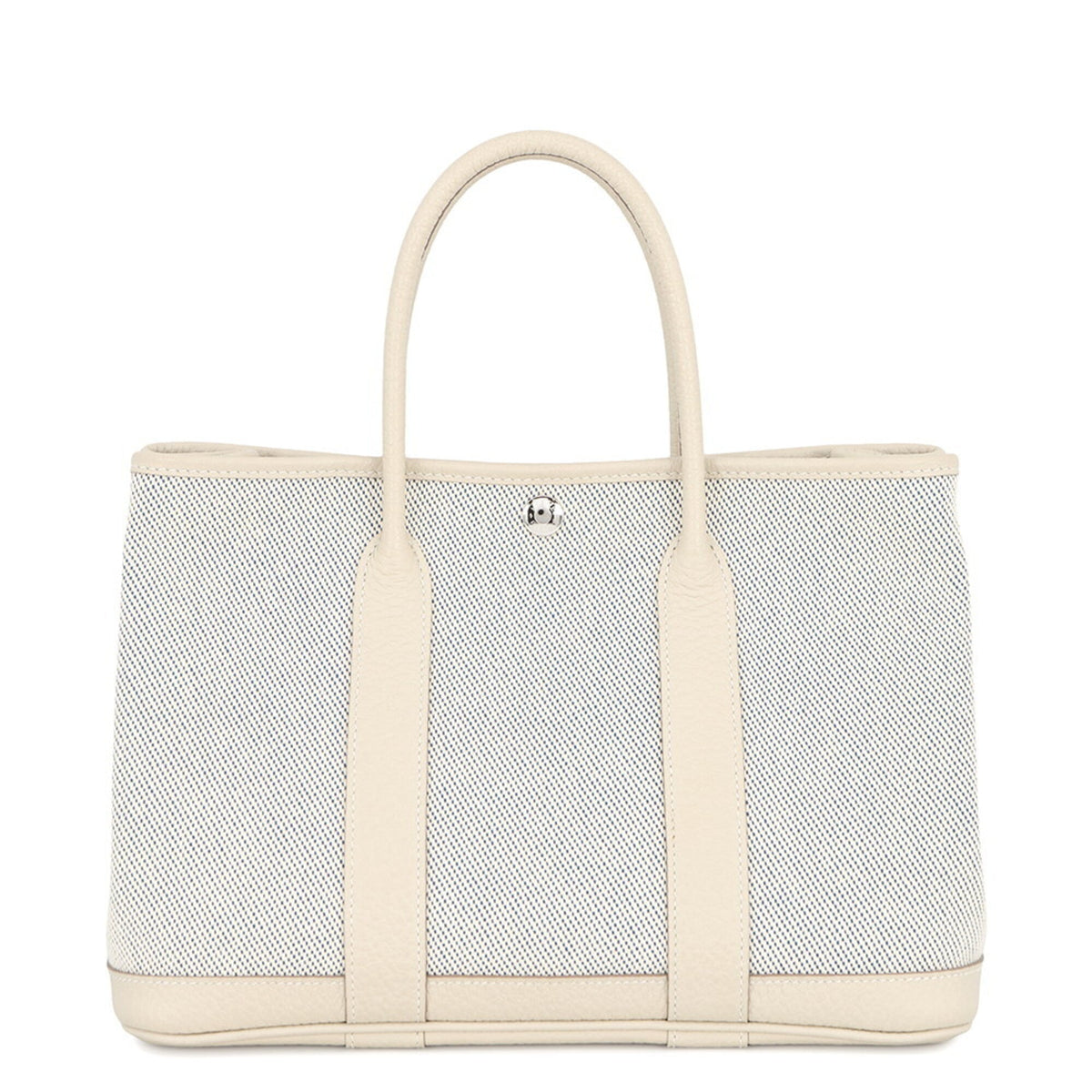 Hermes Blue Ecru Ivory Toile H Country Leather Tote Bag (Pre-Owned)