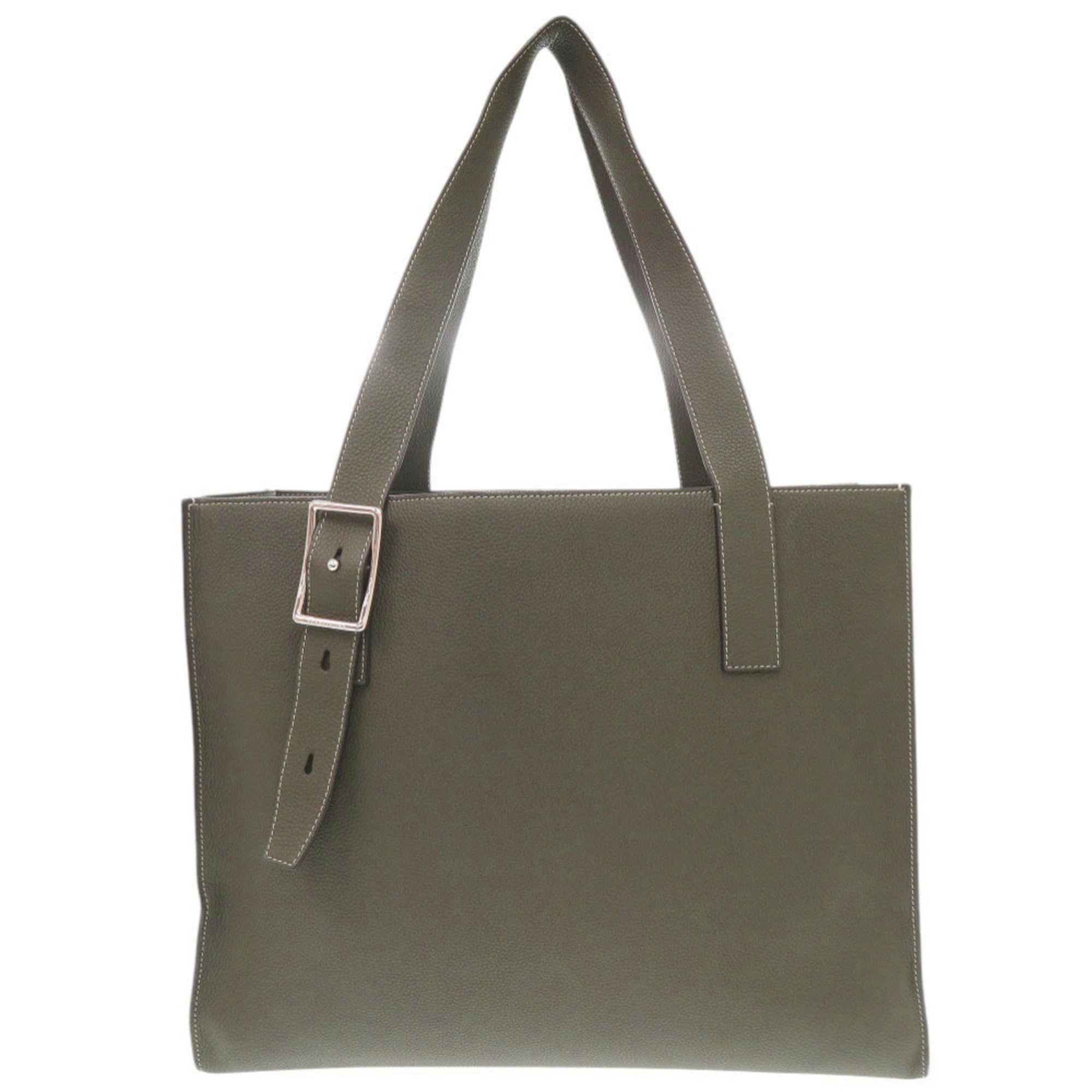 Bonaventura Olive Leather Tote Bag (Pre-Owned)