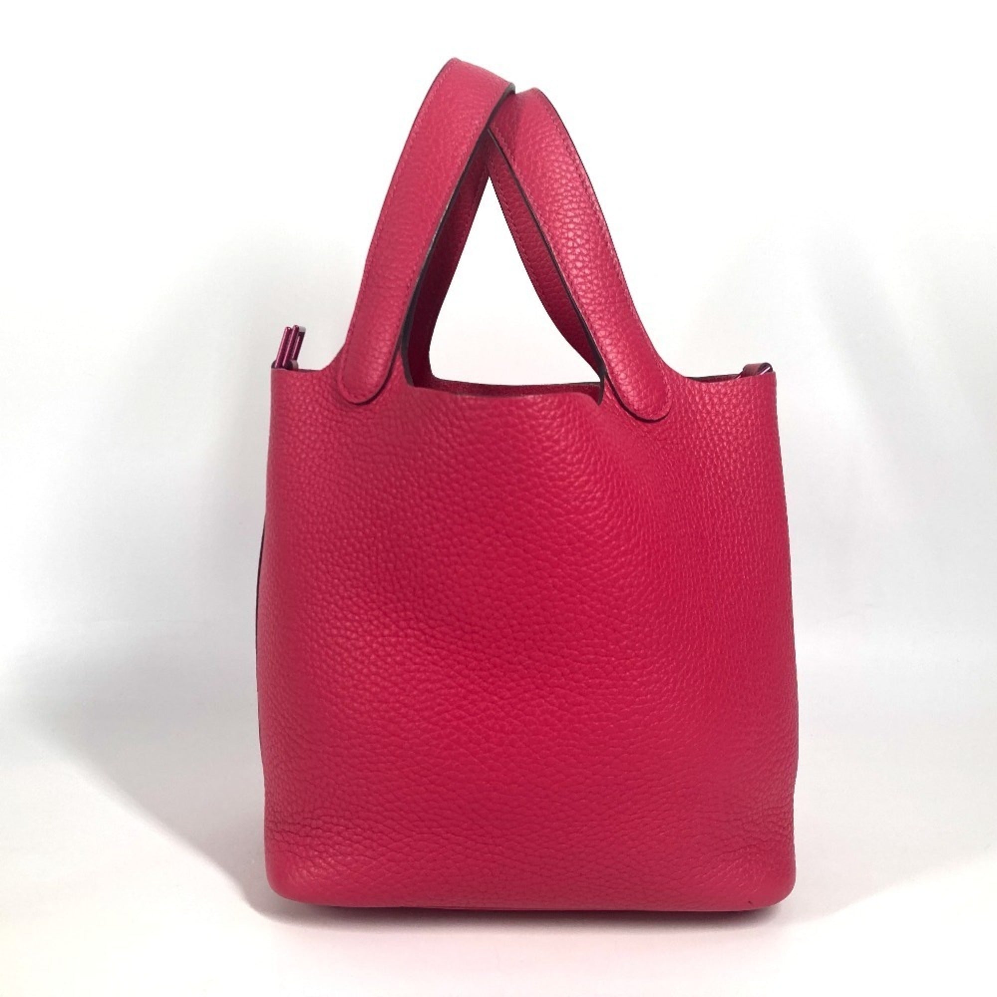 Hermes Pink Taurillon Clemence Leather Handbag (Pre-Owned)
