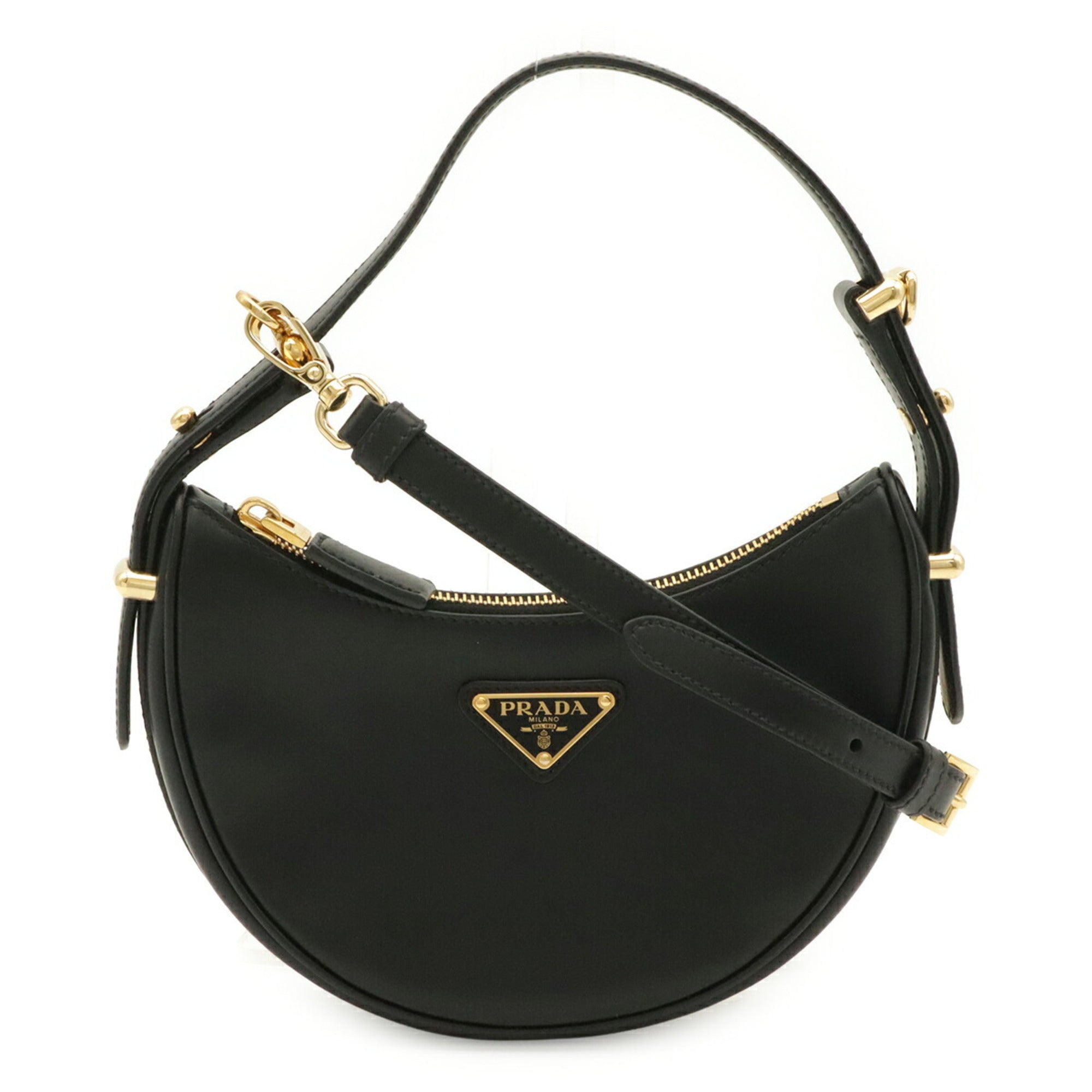 Prada Black Nero Leather Handbag Shoulder Bag (Pre-Owned)