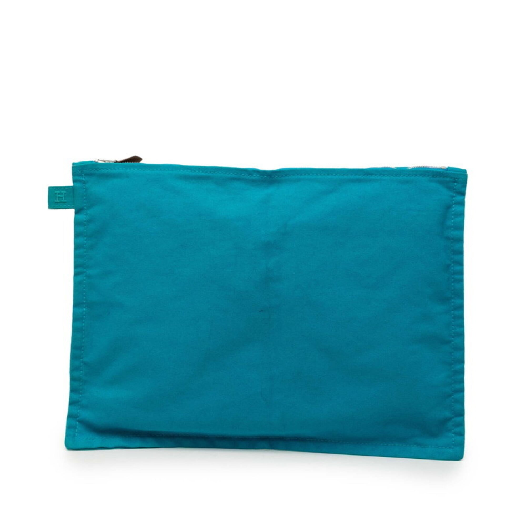 Hermes Blue Canvas Handbag Pouch (Pre-Owned)