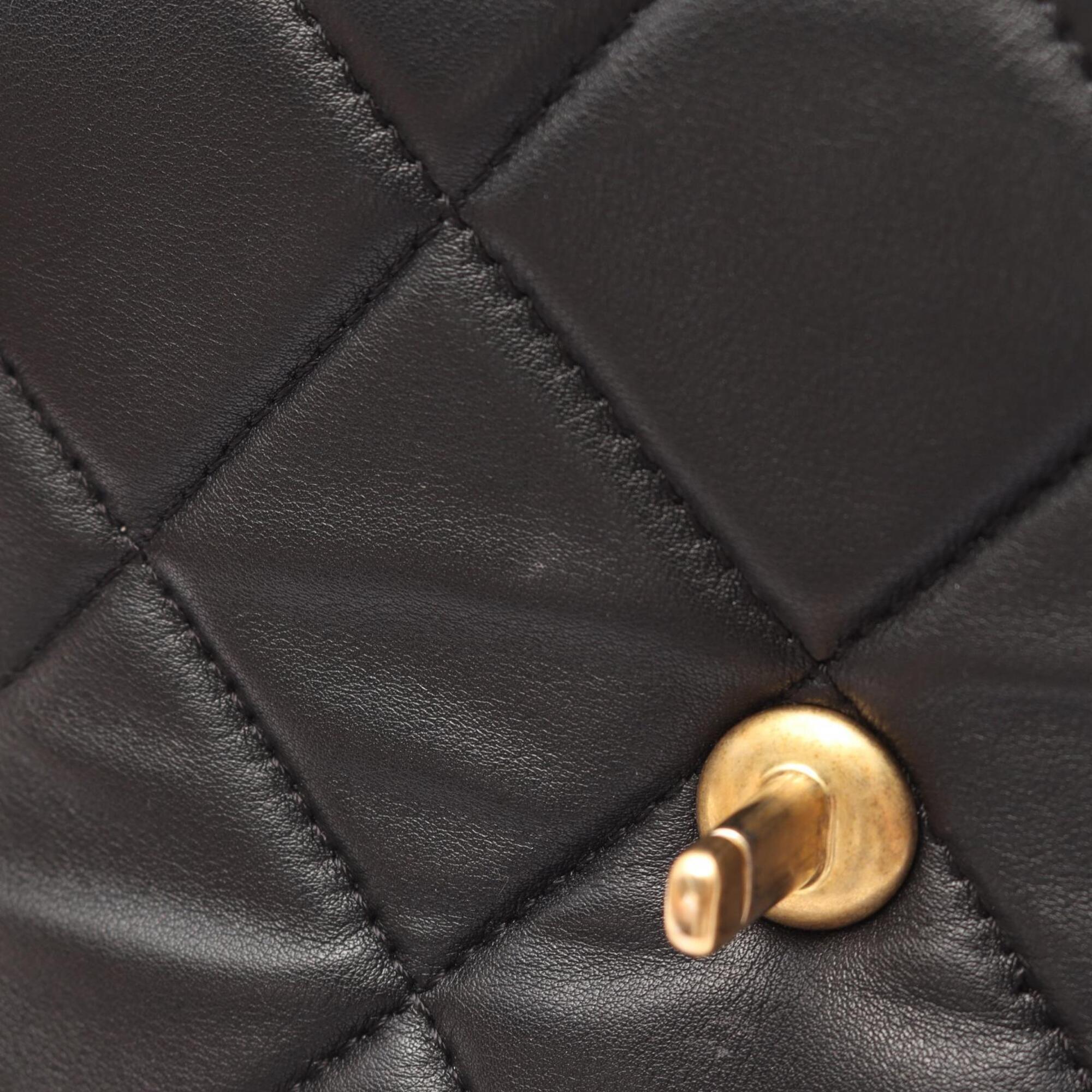 Chanel Black Leather Handbag Shoulder Bag (Pre-Owned)
