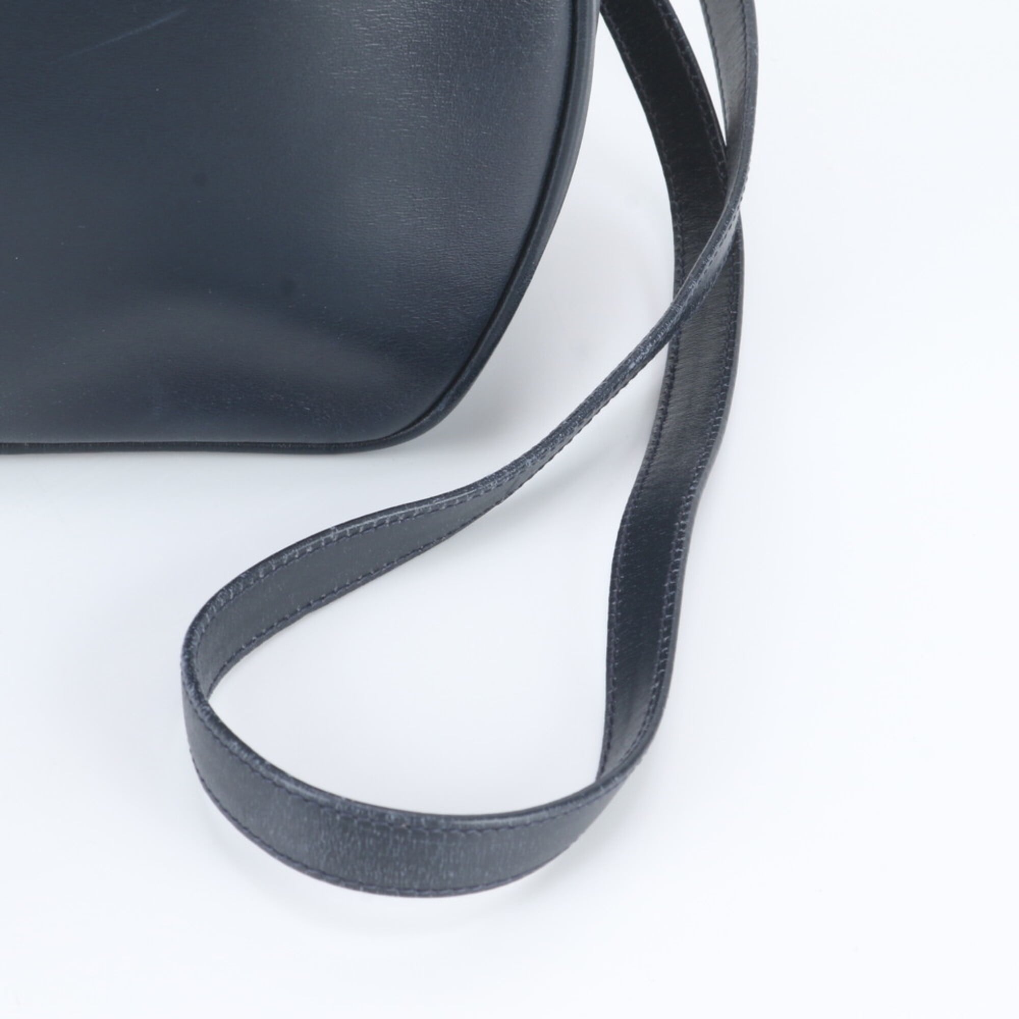 Gucci Navy Leather Handbag Shoulder Bag (Pre-Owned)