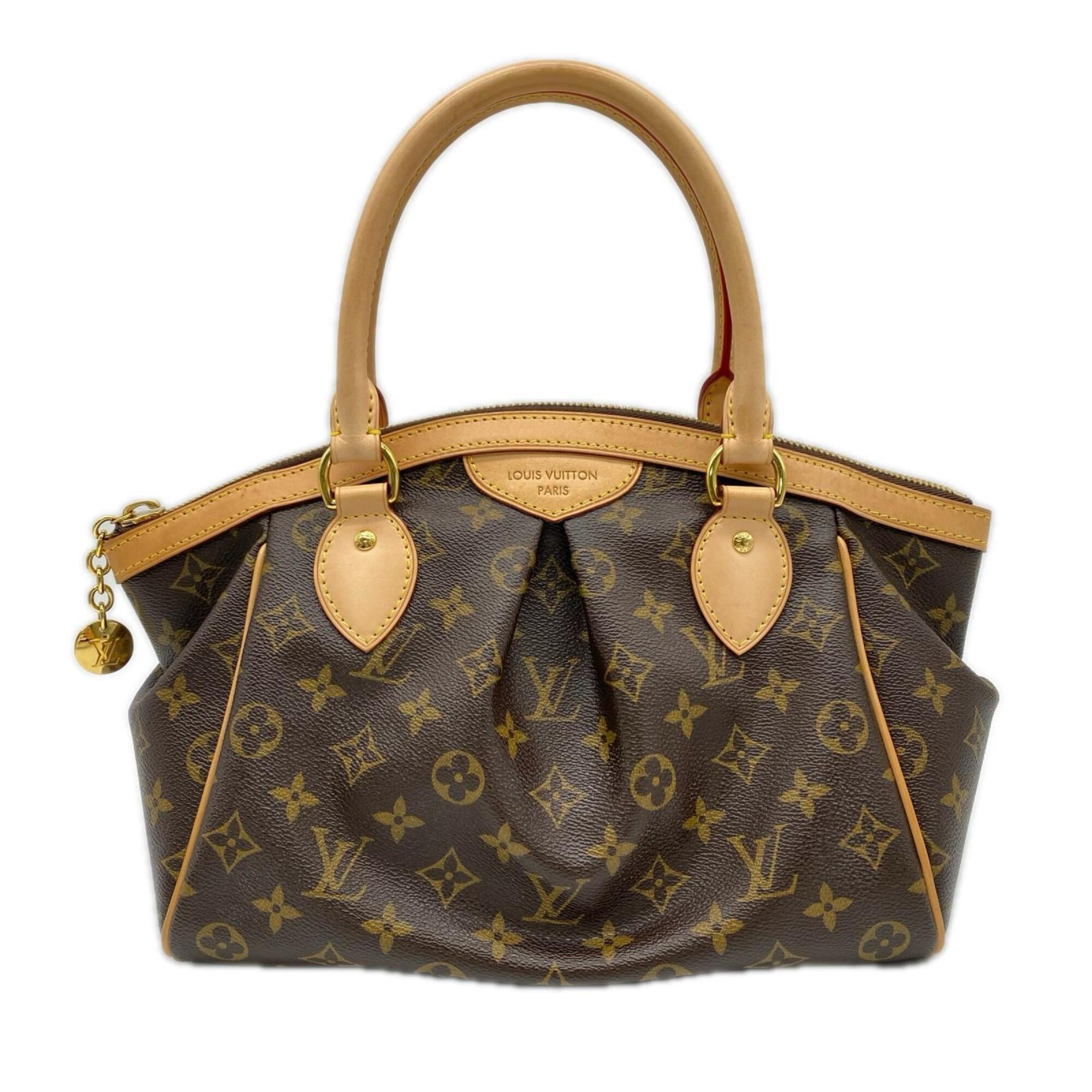 Louis Vuitton Monogram Beige Brown Coated Canvas Leather Handbag (Pre-Owned)