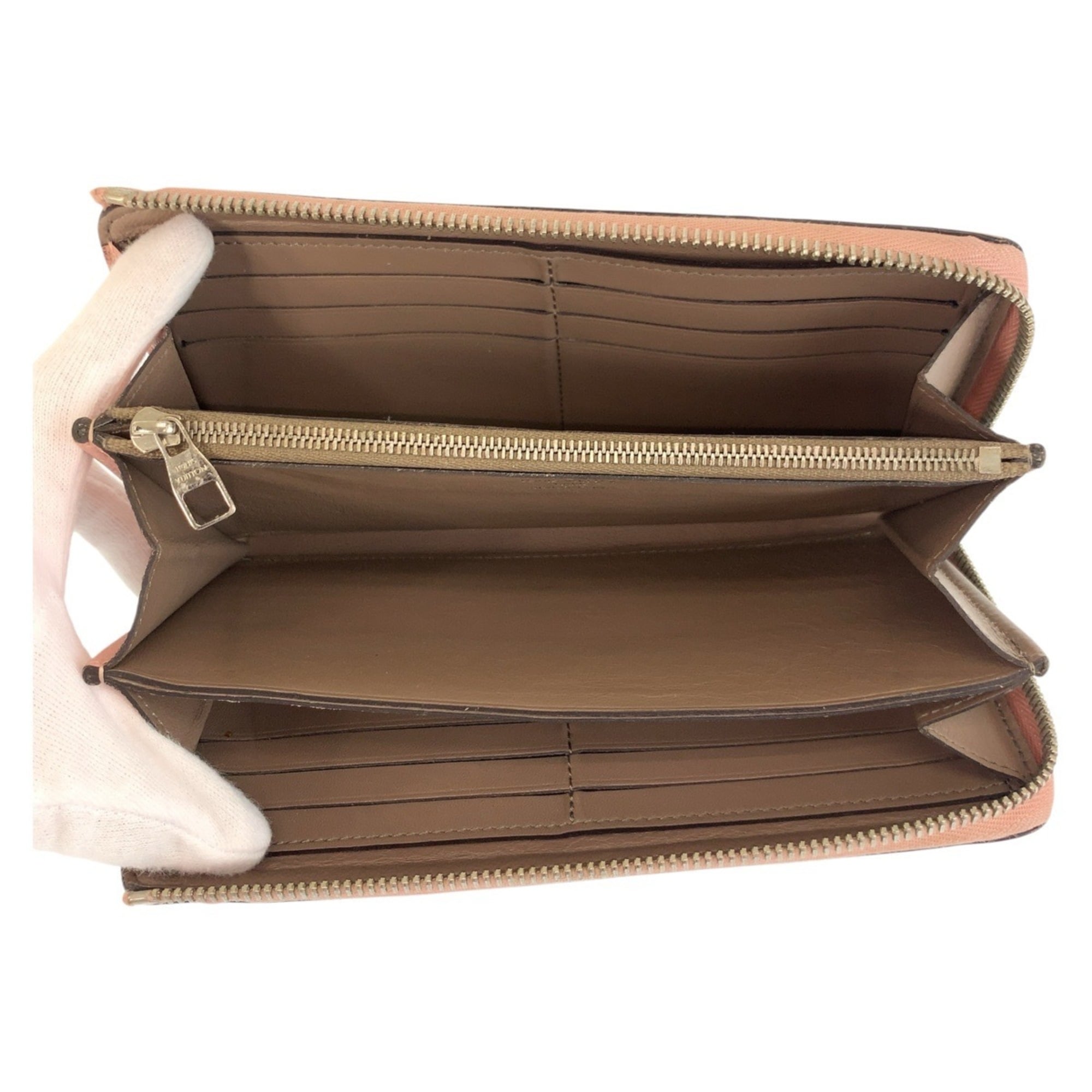 Louis Vuitton Grayish Magnolia Pink Leather Long Wallet (Bi-Fold) (Pre-Owned)