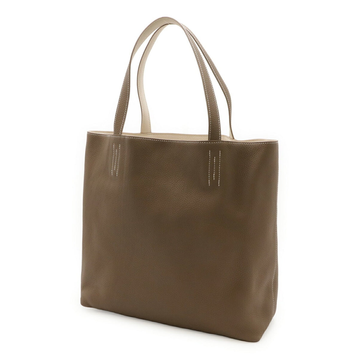 Hermes Etoupe Gray Taurillon Clemence Leather Shoulder Bag Tote Bag (Pre-Owned)
