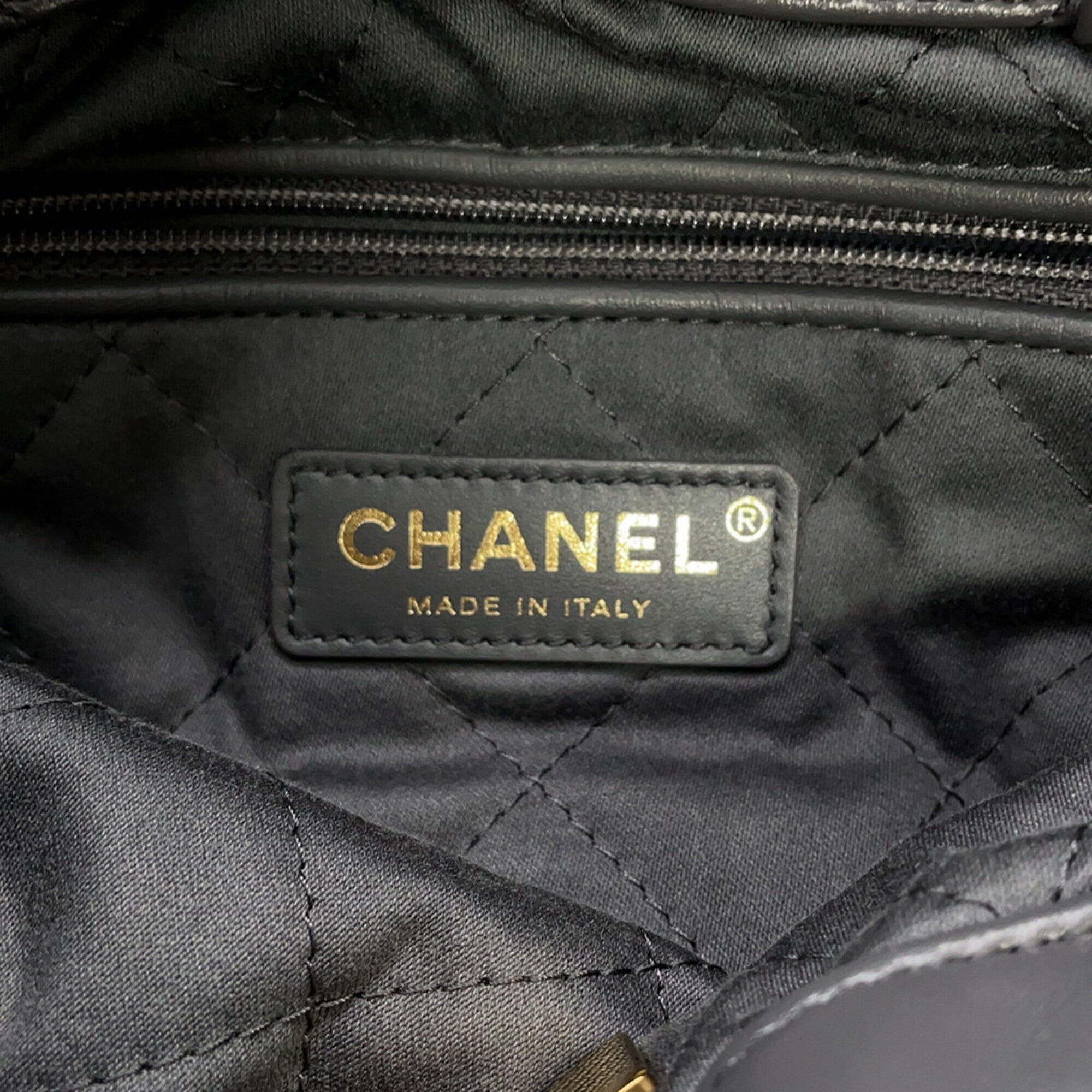 Chanel Gray Leather Backpack (Pre-Owned)