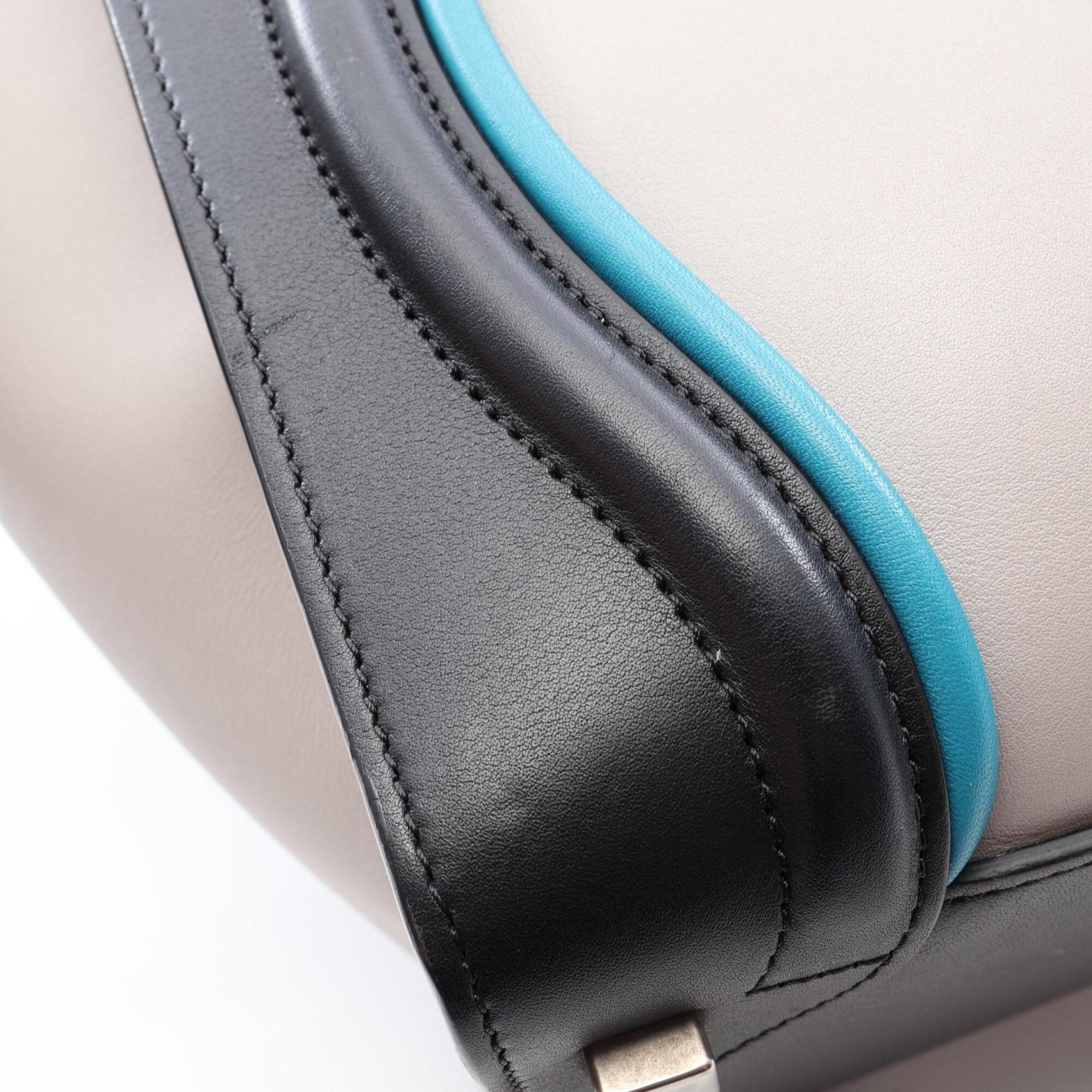 Celine Black Blue Gray Leather Handbag Tote Bag (Pre-Owned)
