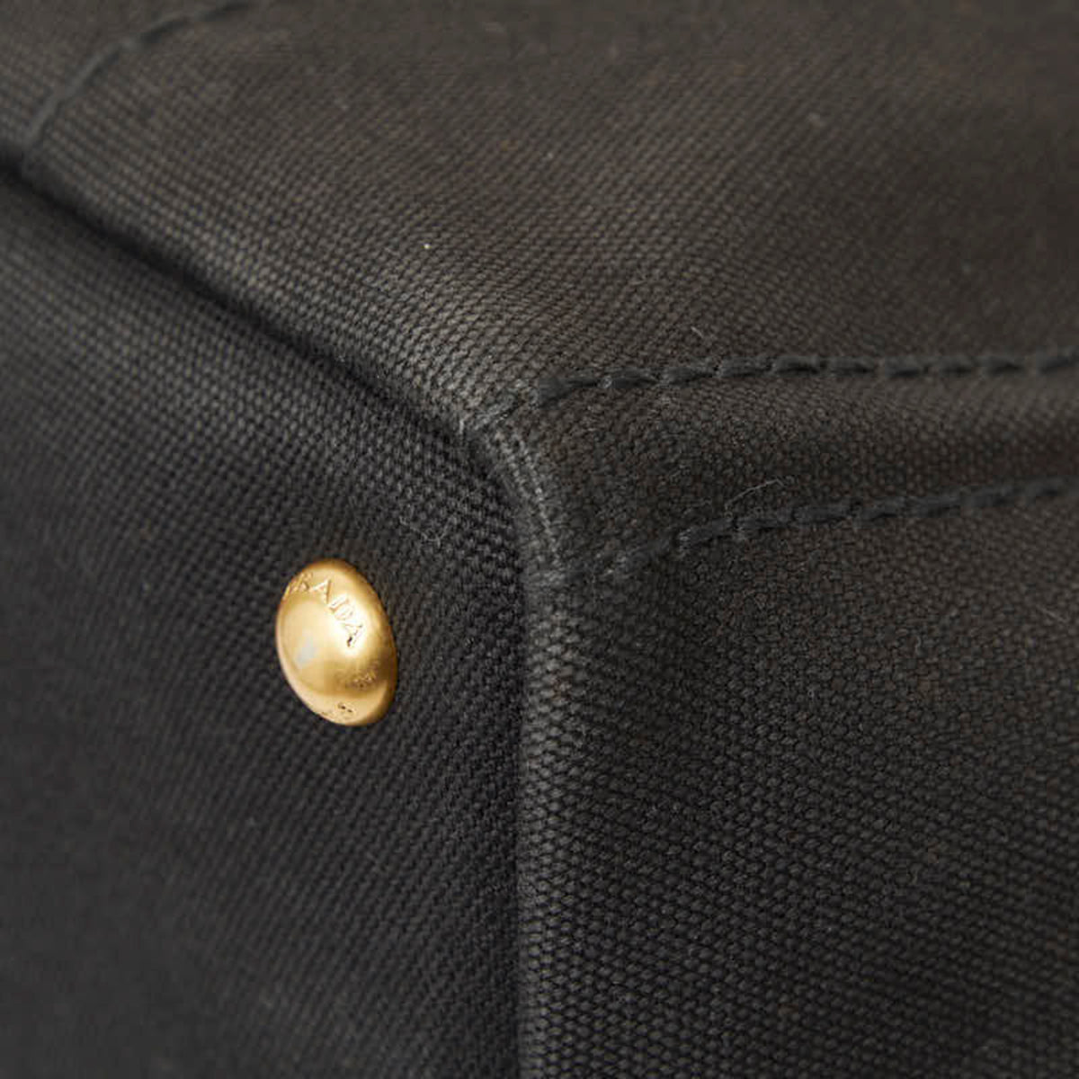 Prada Black Canapa Canvas Handbag (Pre-Owned)