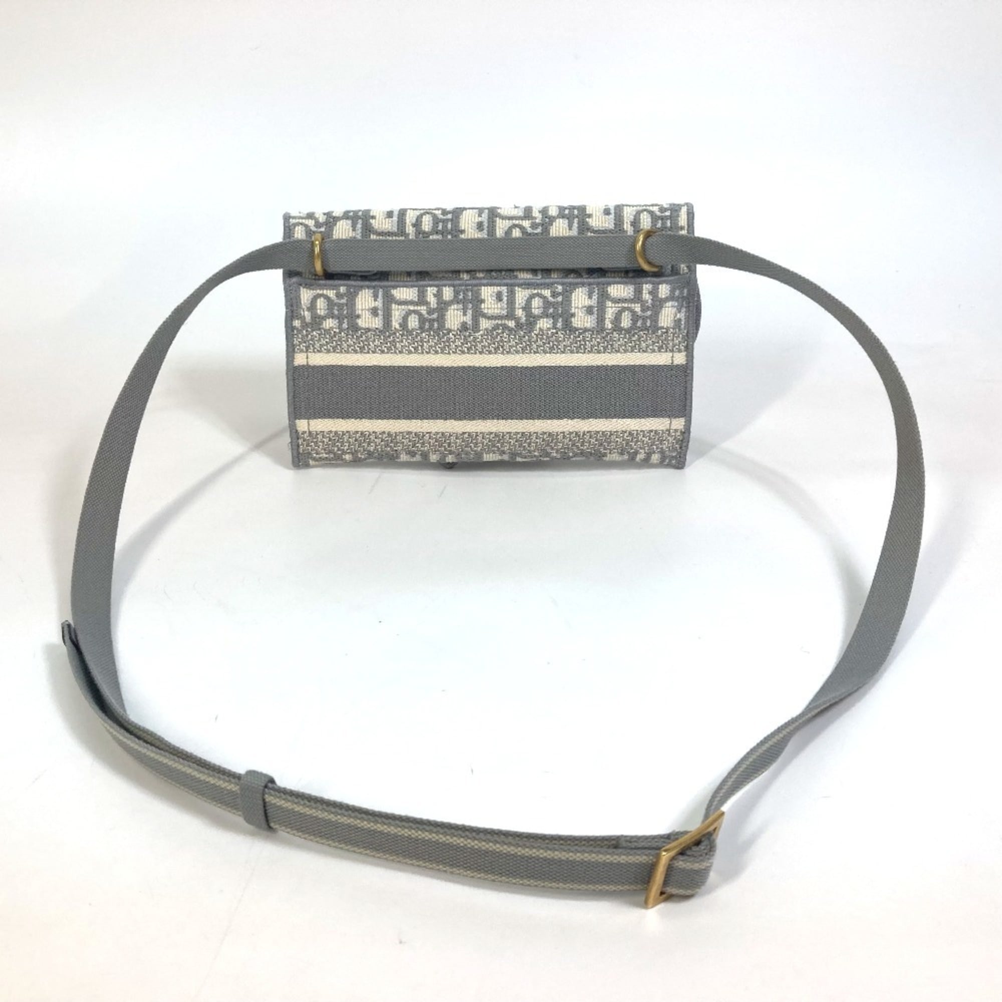 Christian Dior Gray Jacquard Pouch Shoulder Bag (Pre-Owned)