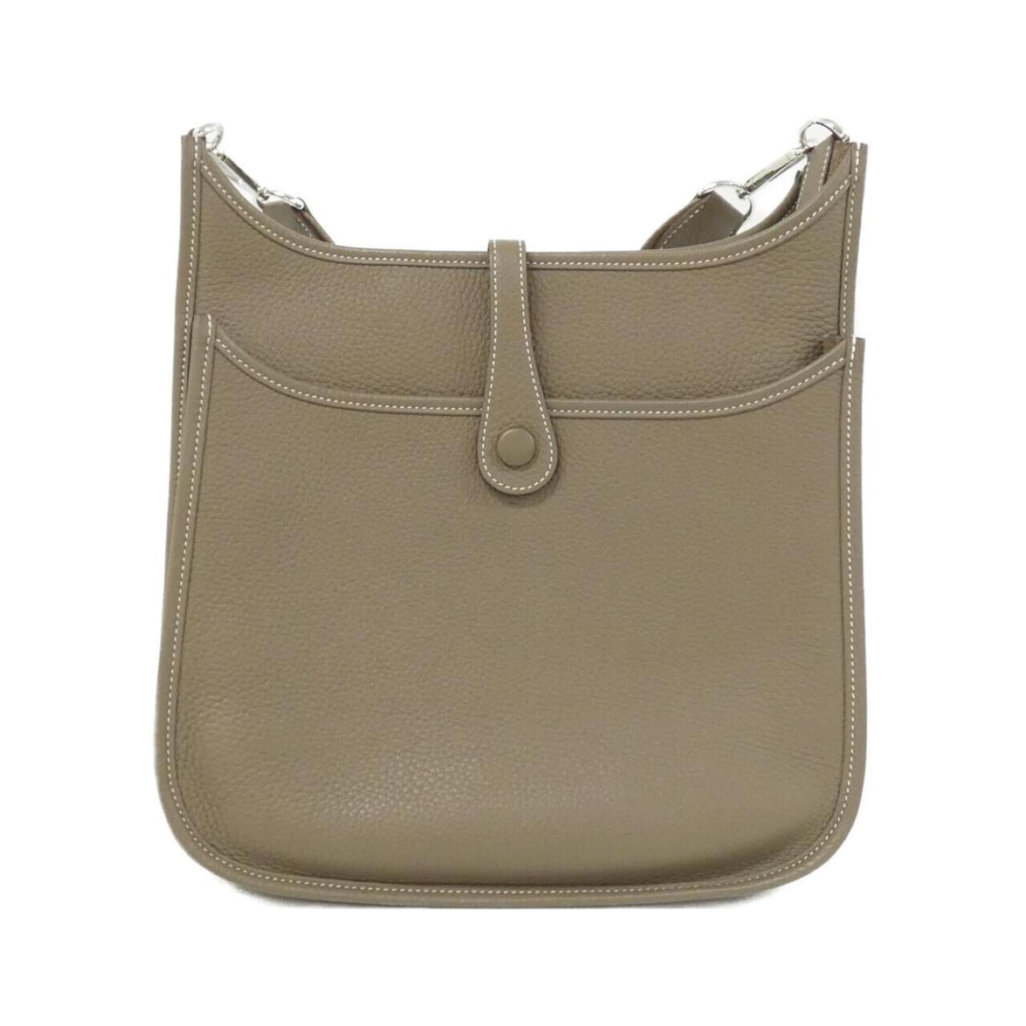 Hermes Etoupe Gray Taurillon Clemence Leather Shoulder Bag (Pre-Owned)