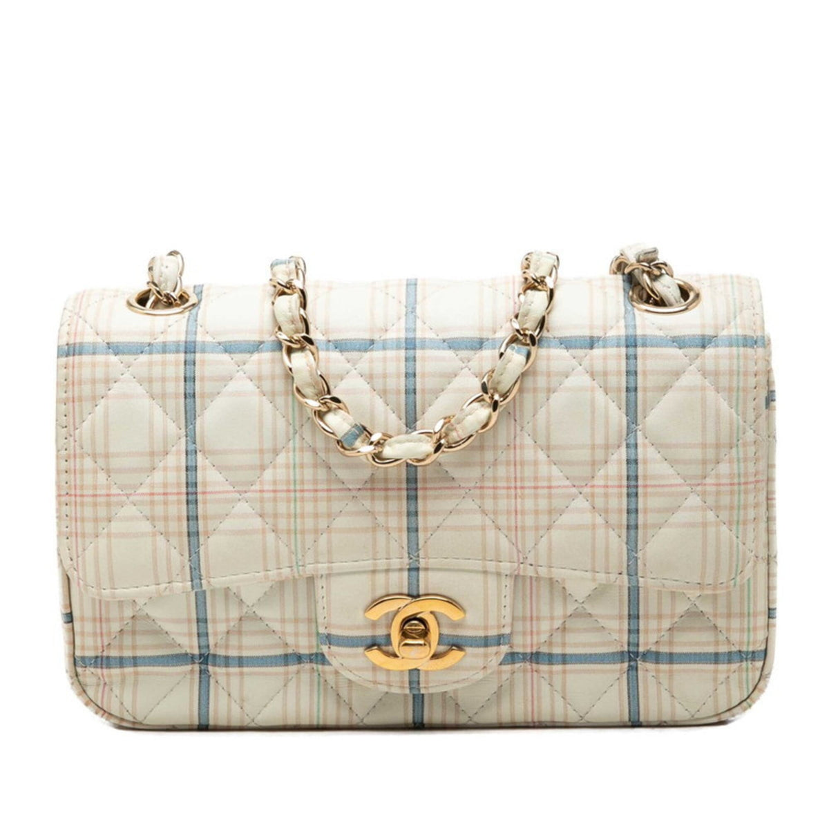 Chanel Gold Ivory Multi-Color Leather Shoulder Bag (Pre-Owned)