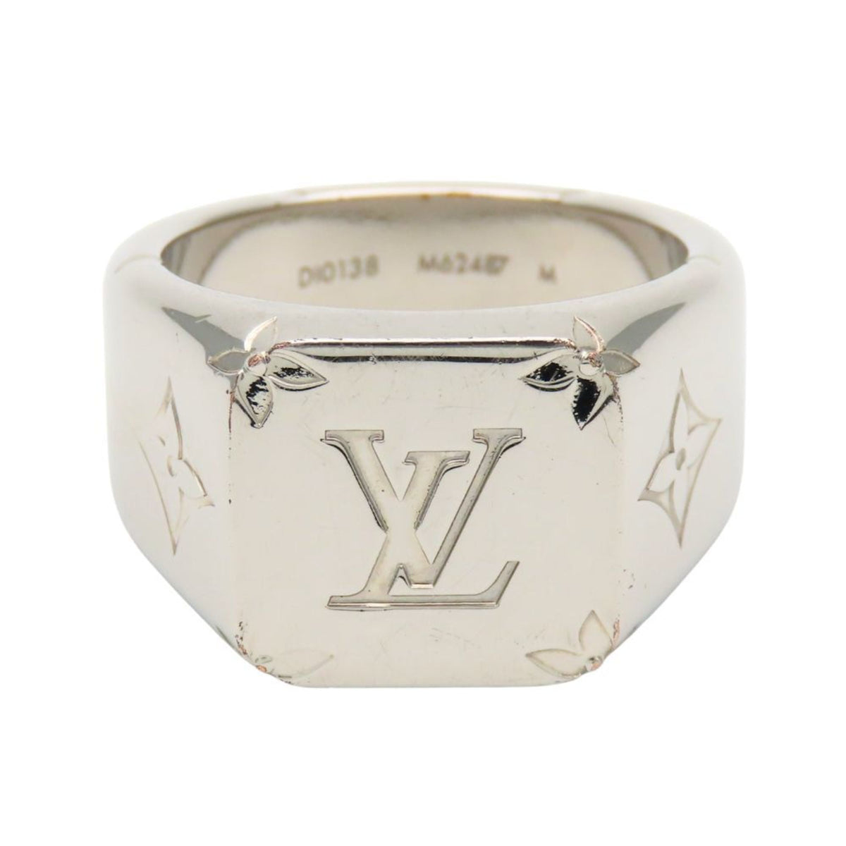 Louis Vuitton Silver Metal Band Ring (Pre-Owned)