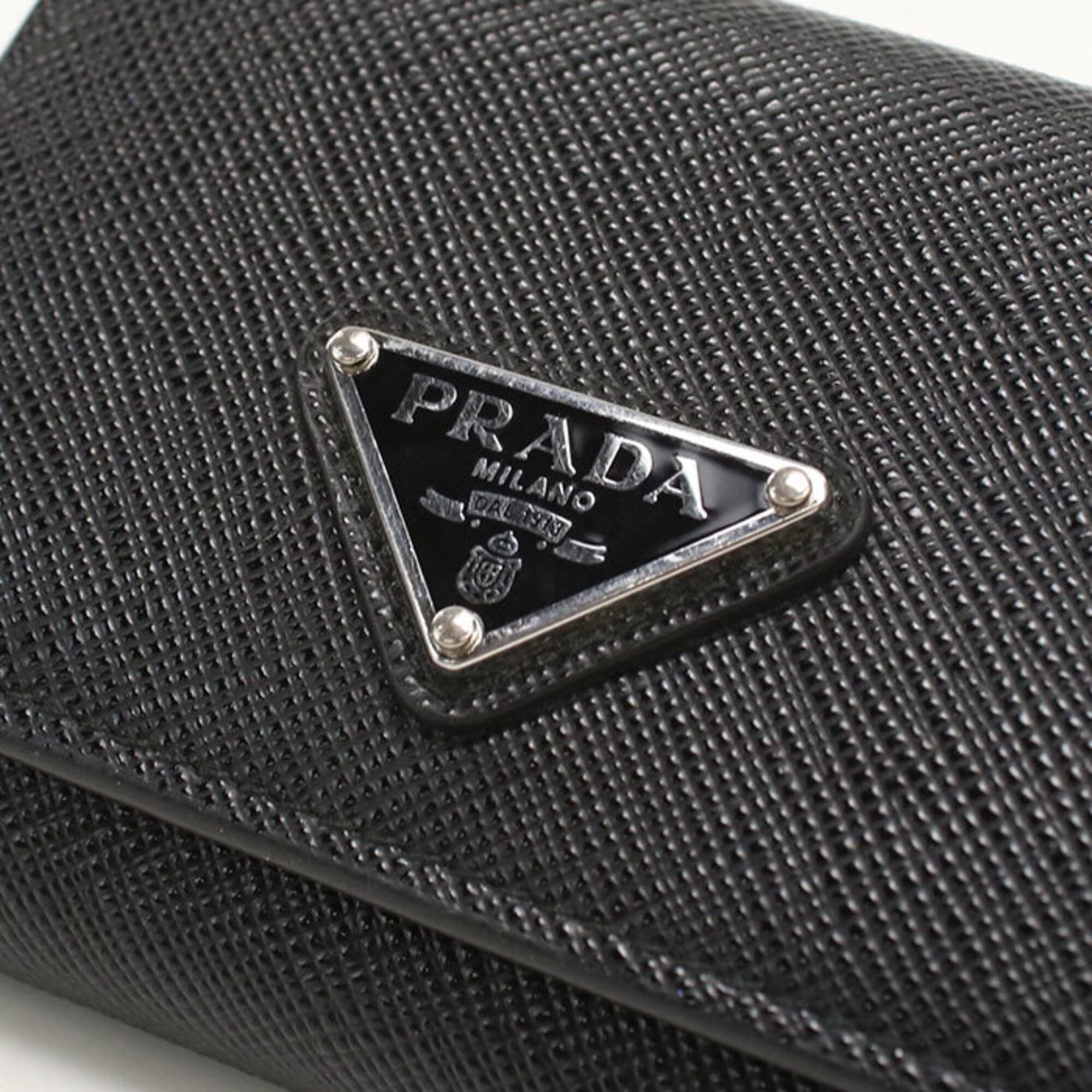 Prada Black Leather Wallet (Tri-Fold) (Pre-Owned)