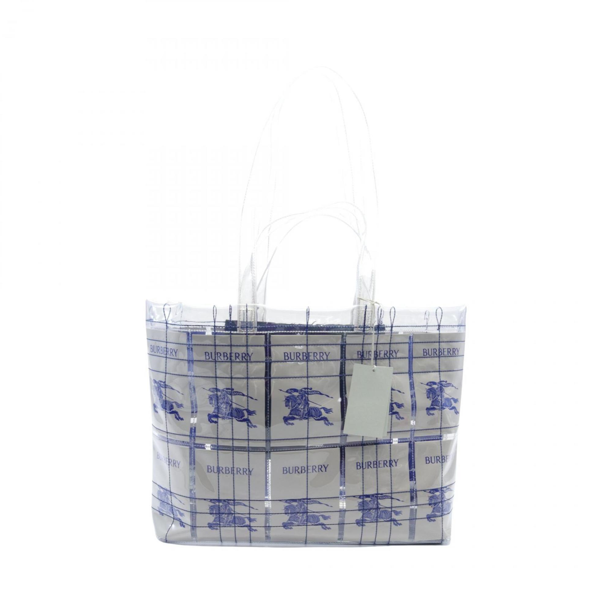 Burberry Blue Clear White Pvc Tote Bag
