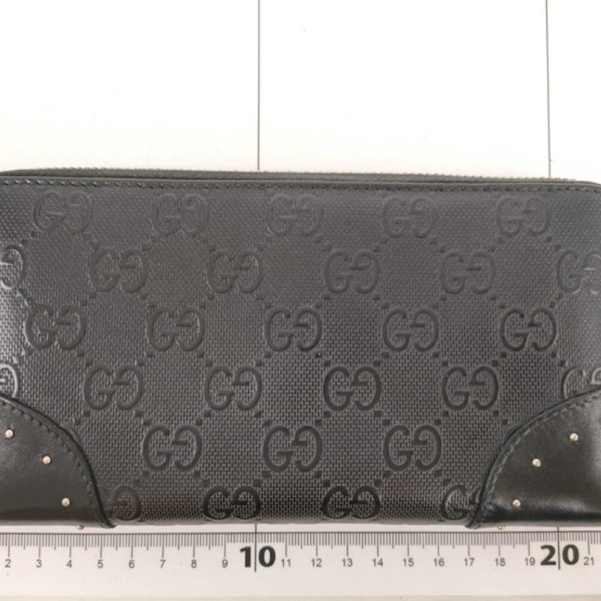 Gucci Black Pvc Leather Long Wallet (Bi-Fold) (Pre-Owned)