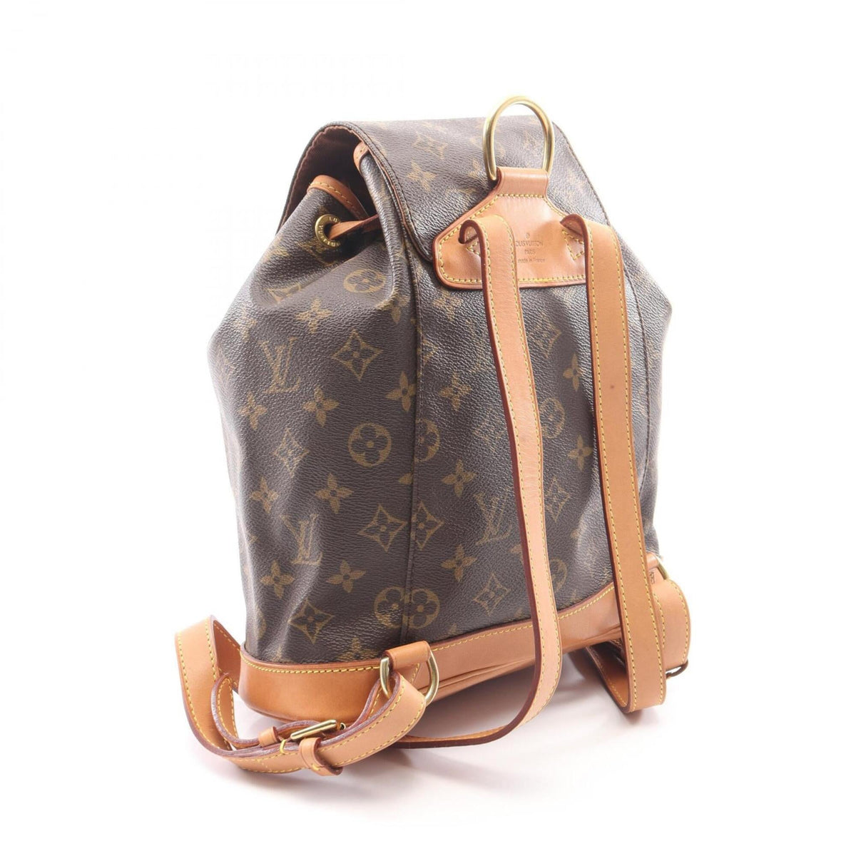 Louis Vuitton Brown Coated Canvas Leather Backpack Handbag (Pre-Owned)